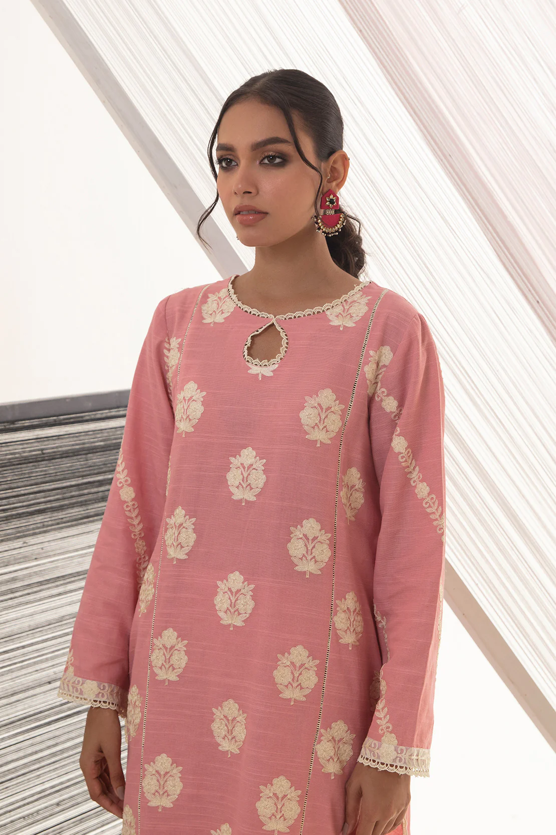 2 PIECE - EMBROIDERED SHIRT WITH PRINTED TROUSERS - Image 7