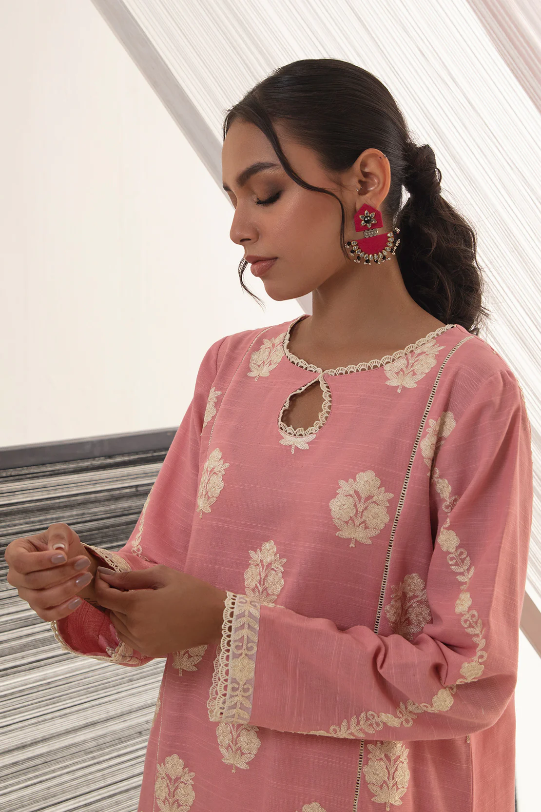 2 PIECE - EMBROIDERED SHIRT WITH PRINTED TROUSERS - Image 8