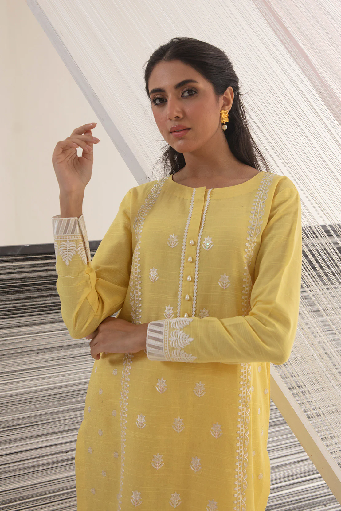 2 PIECE - EMBROIDERED SHIRT WITH PRINTED TROUSERS - Image 8