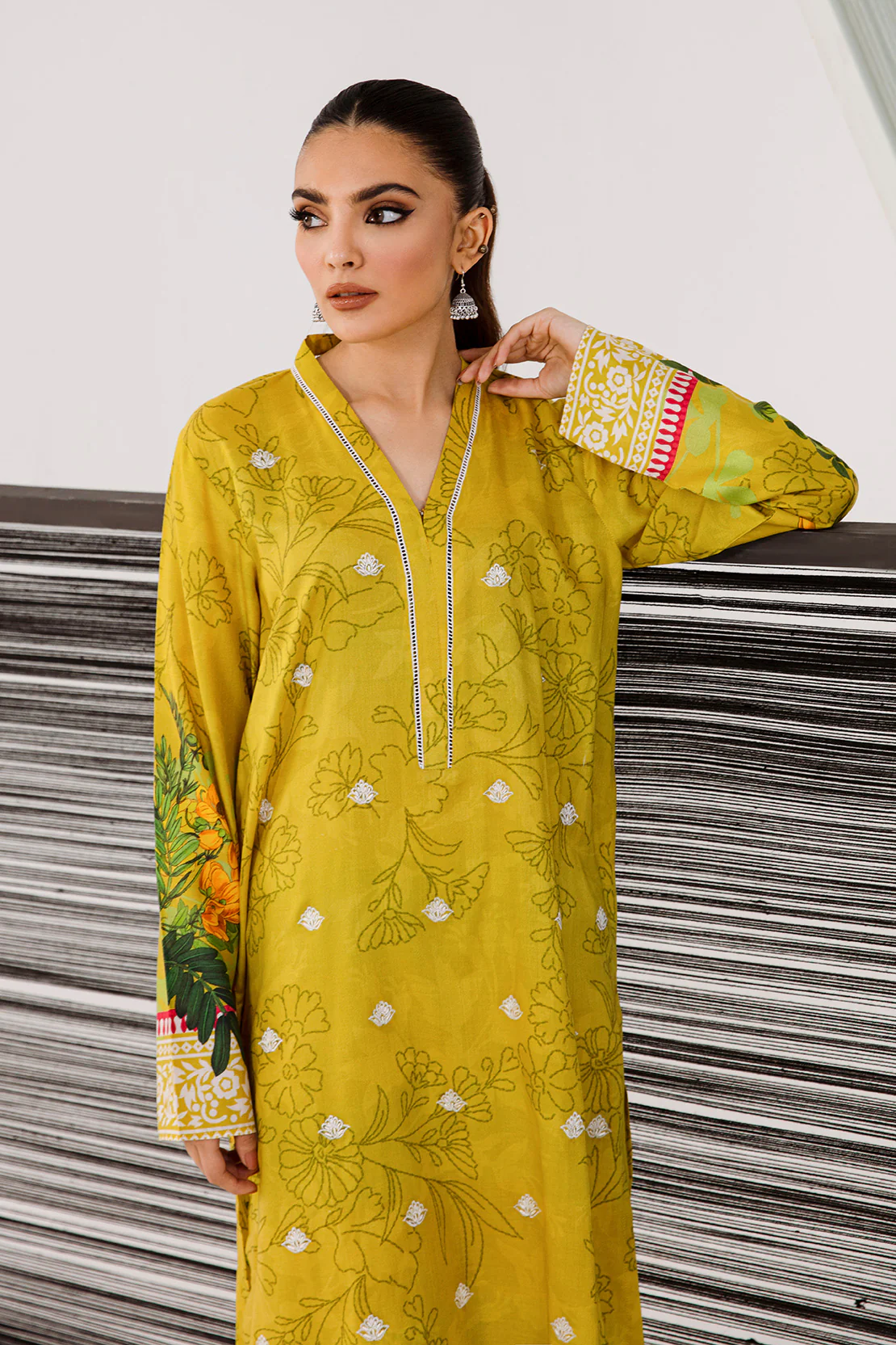 Digital Printed Embroidered Shirt - Image 2