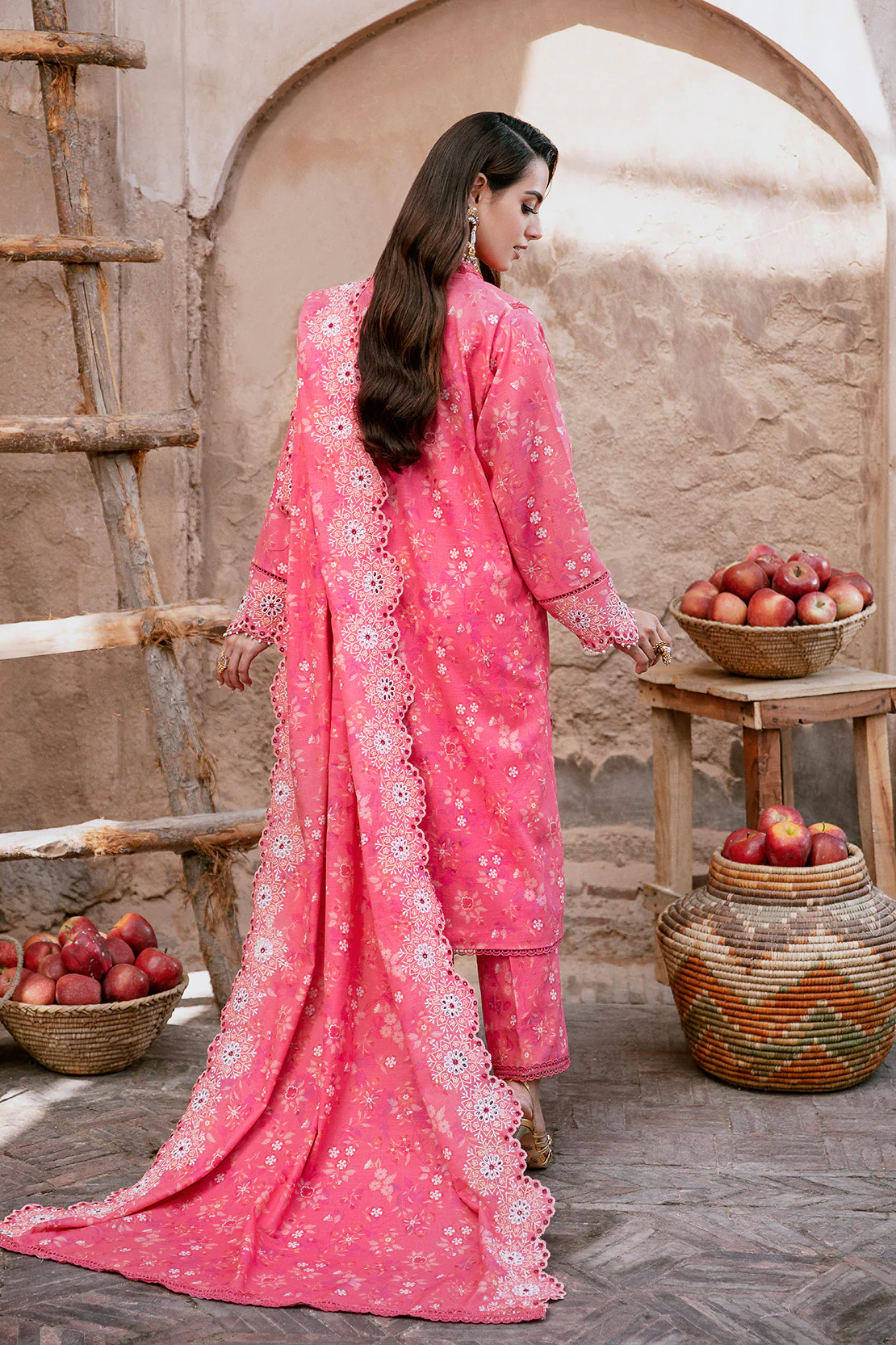 3 PIECE - EMBROIDERED KHADDAR SUIT WITH KHADDAR SHAWL - Image 4
