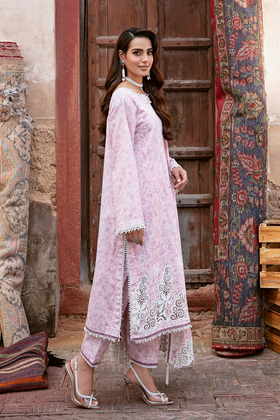 3 PIECE - EMBROIDERED KHADDAR SUIT WITH KHADDAR SHAWL - Image 5