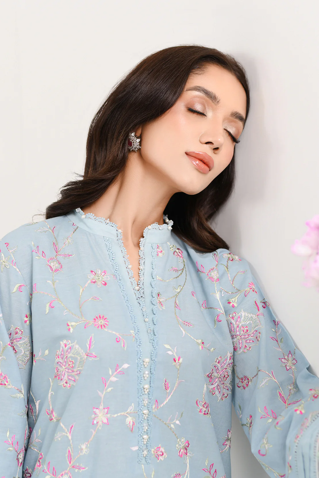 Embroidered - 2 Pc Cotton Linen Suit - Image 2