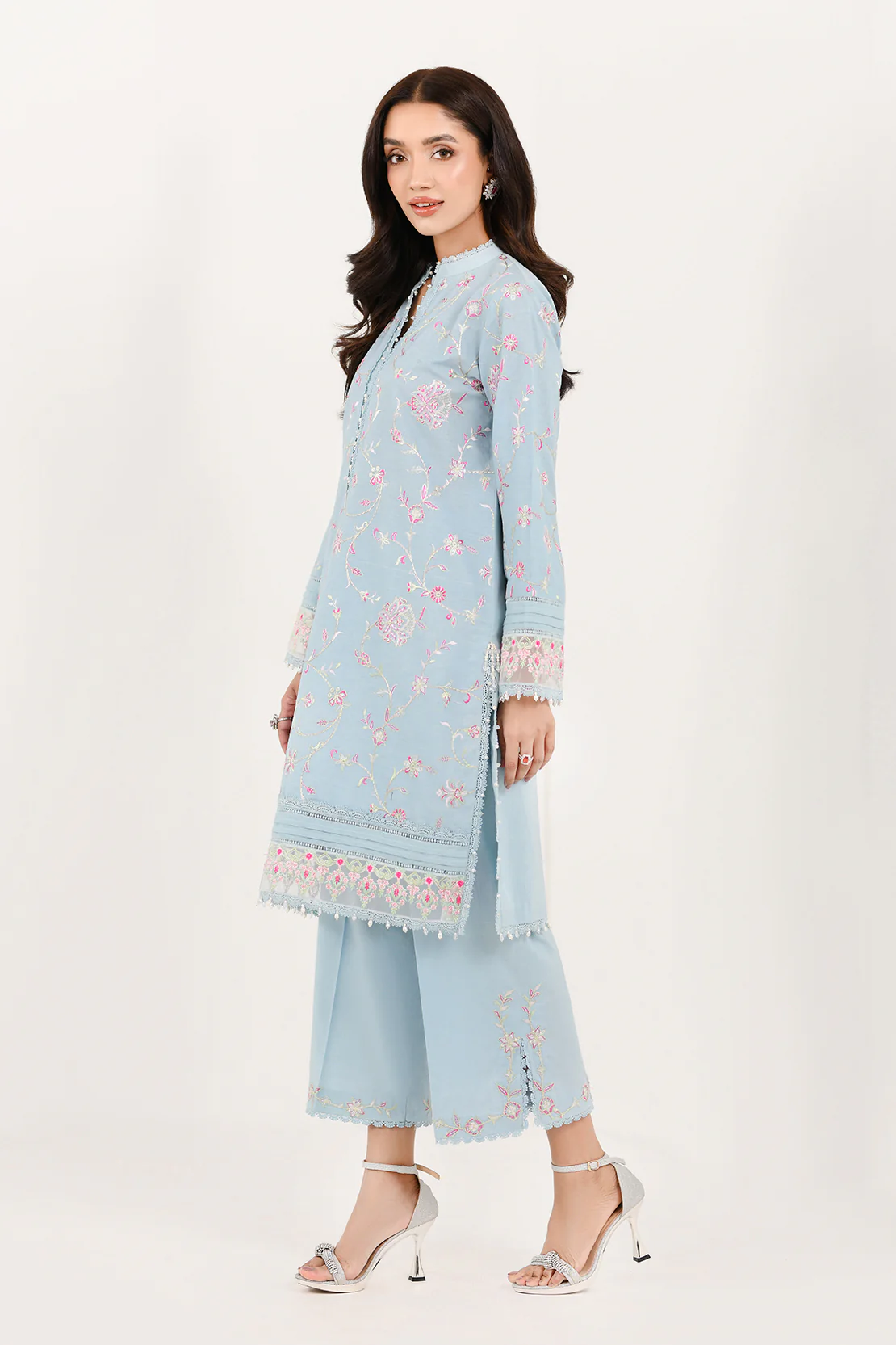Embroidered - 2 Pc Cotton Linen Suit - Image 3