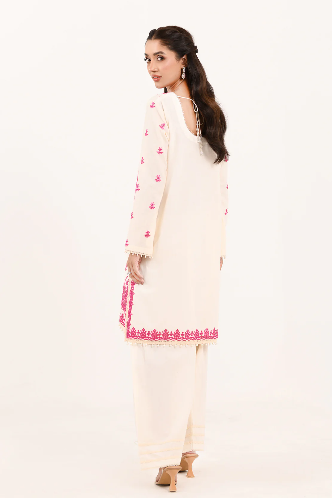 Embroidered - 2 Pc Cotton Linen Suit - Image 3