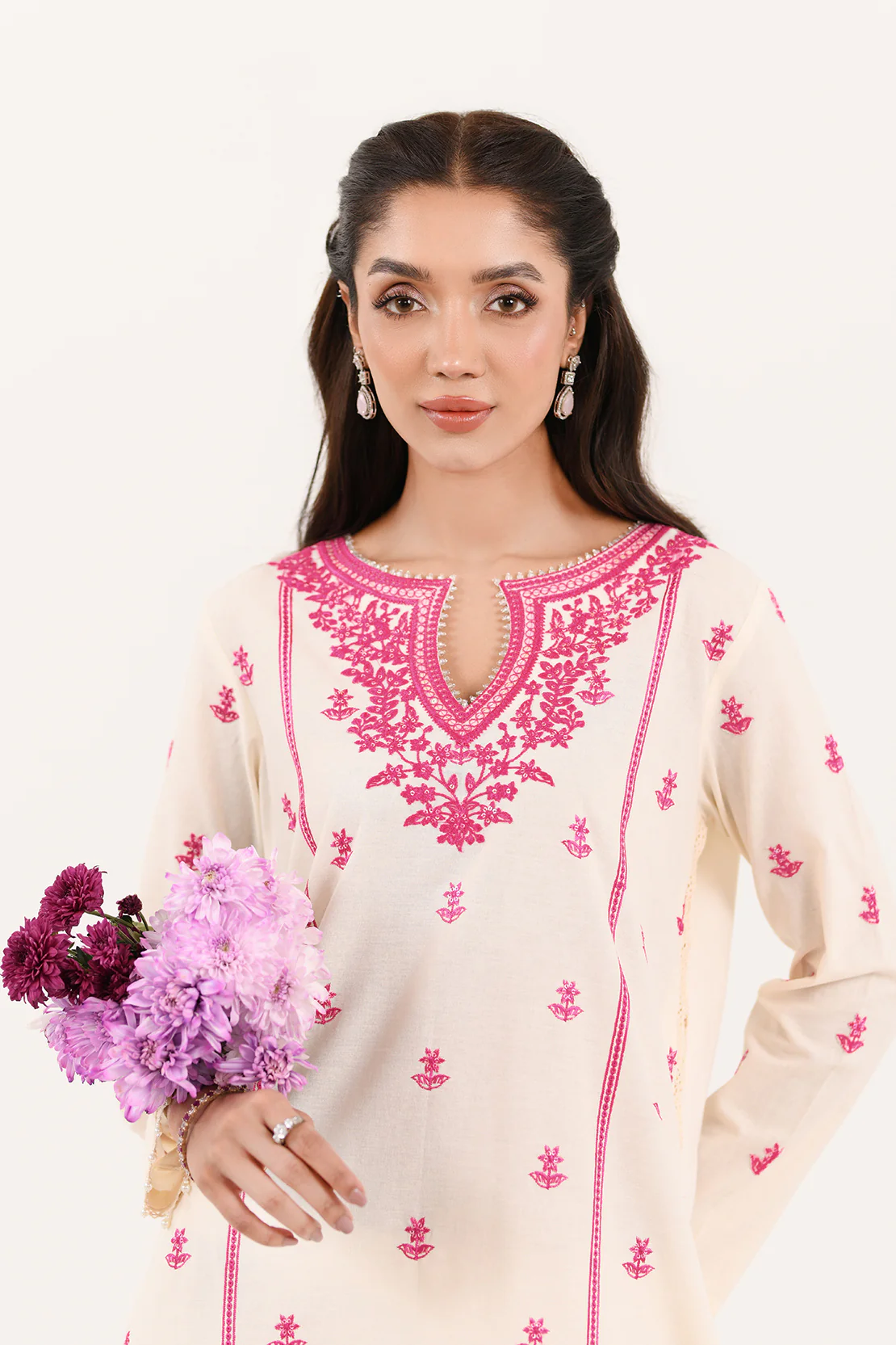 Embroidered - 2 Pc Cotton Linen Suit - Image 5