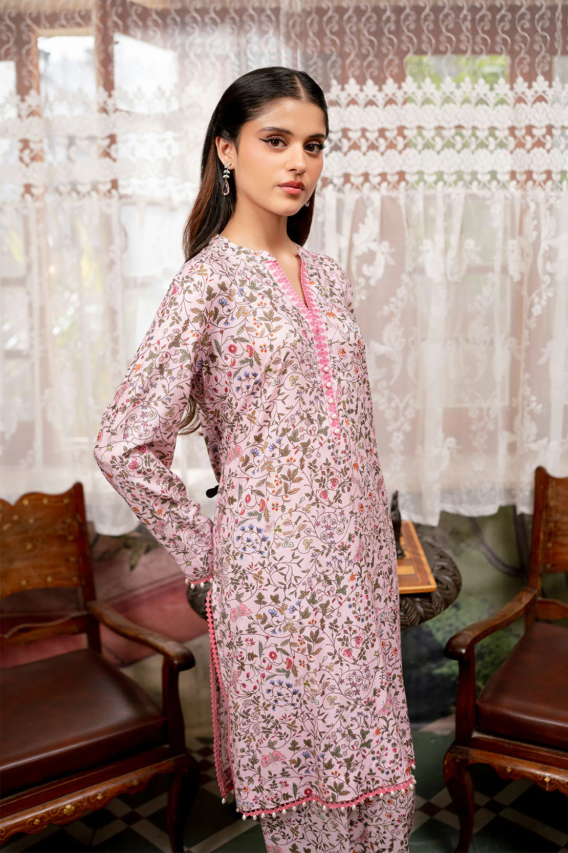 Printed - 2 Pc Linen Suit - Image 5