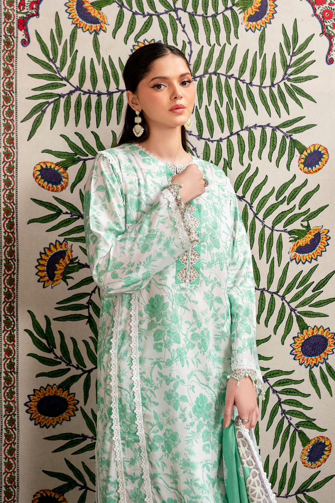 Printed - 3 Pc Linen Suit - Image 4