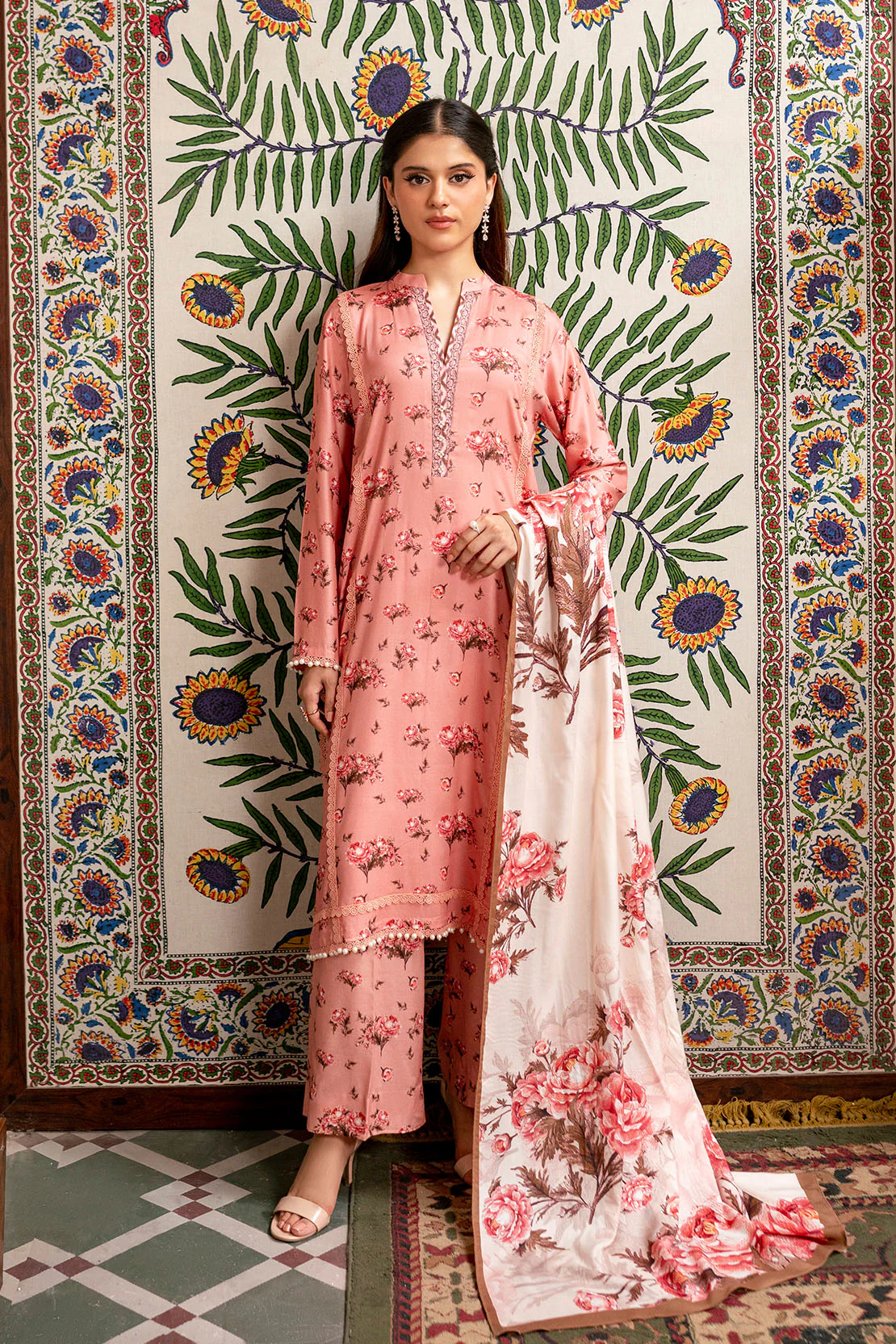 Printed - 3 Pc Linen Suit - Image 3