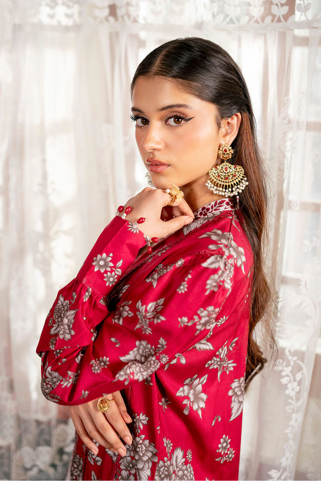 Printed - 3 Pc Linen Suit - Image 4