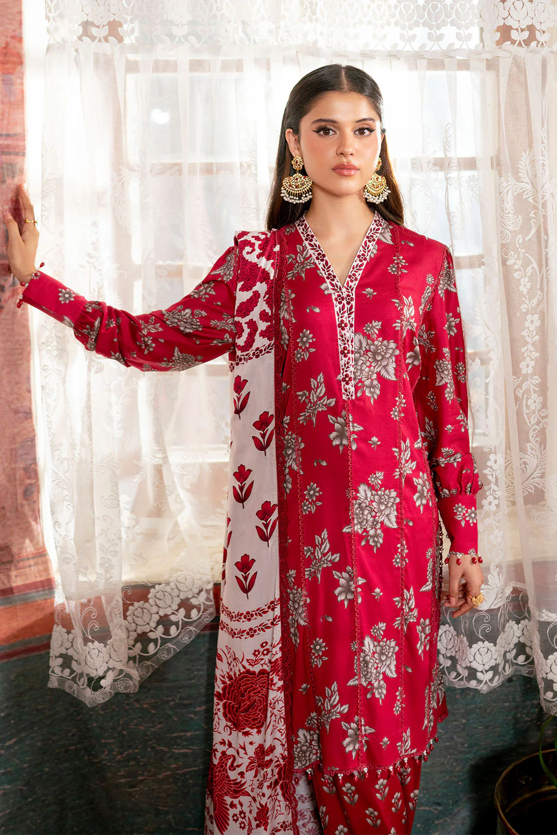 Printed - 3 Pc Linen Suit - Image 6