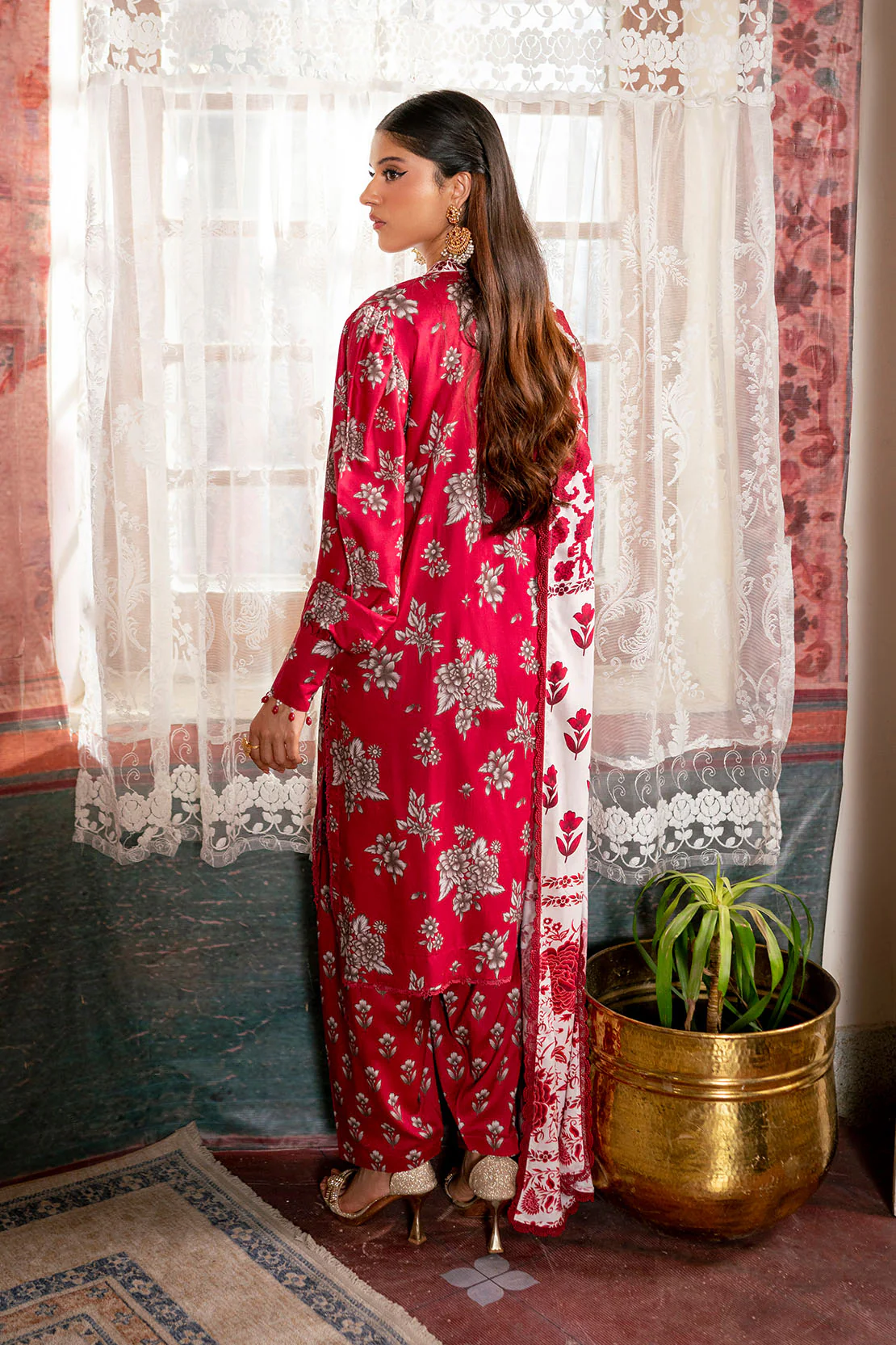 Printed - 3 Pc Linen Suit - Image 7