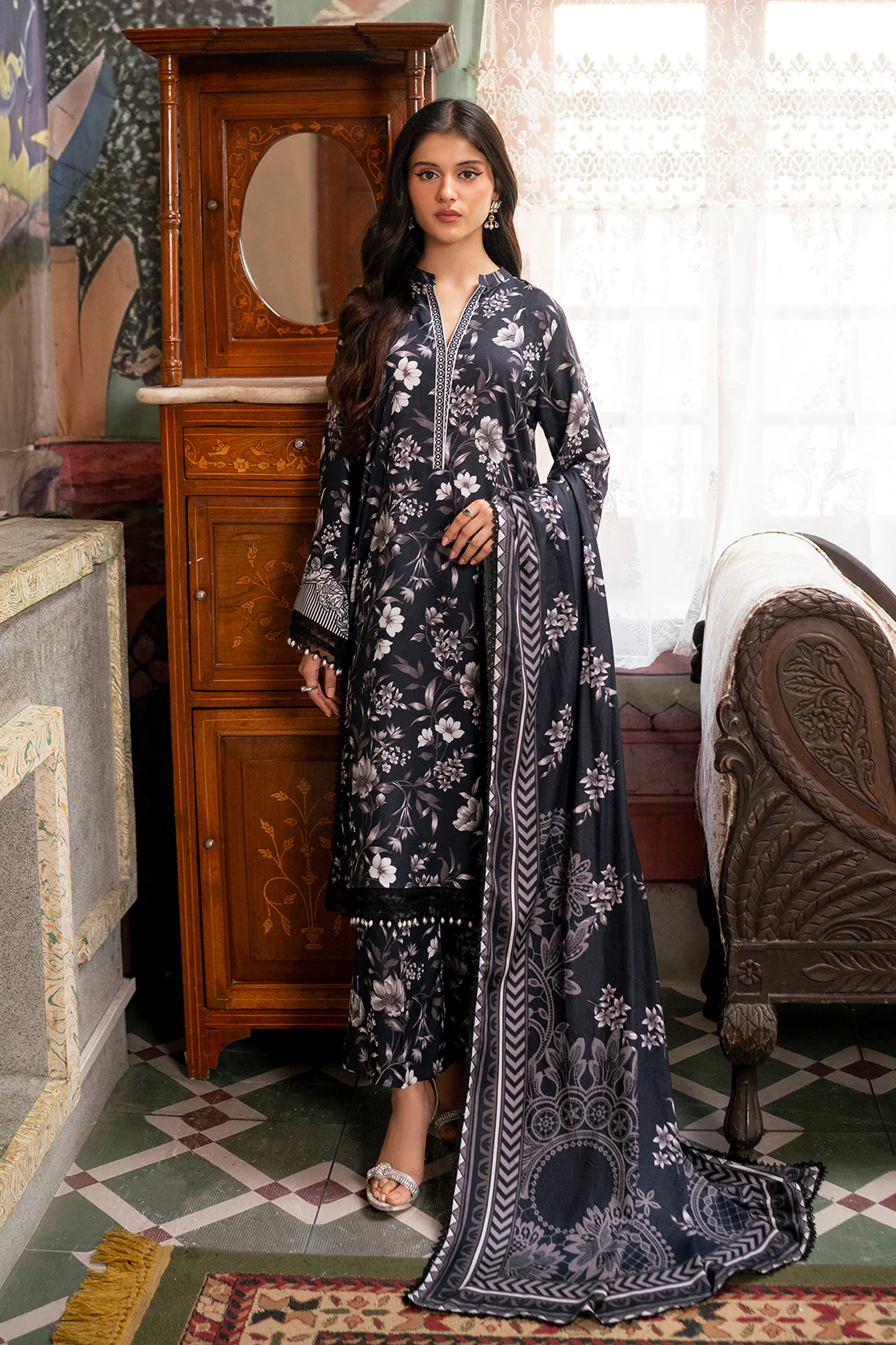 Printed - 3 Pc Linen Suit