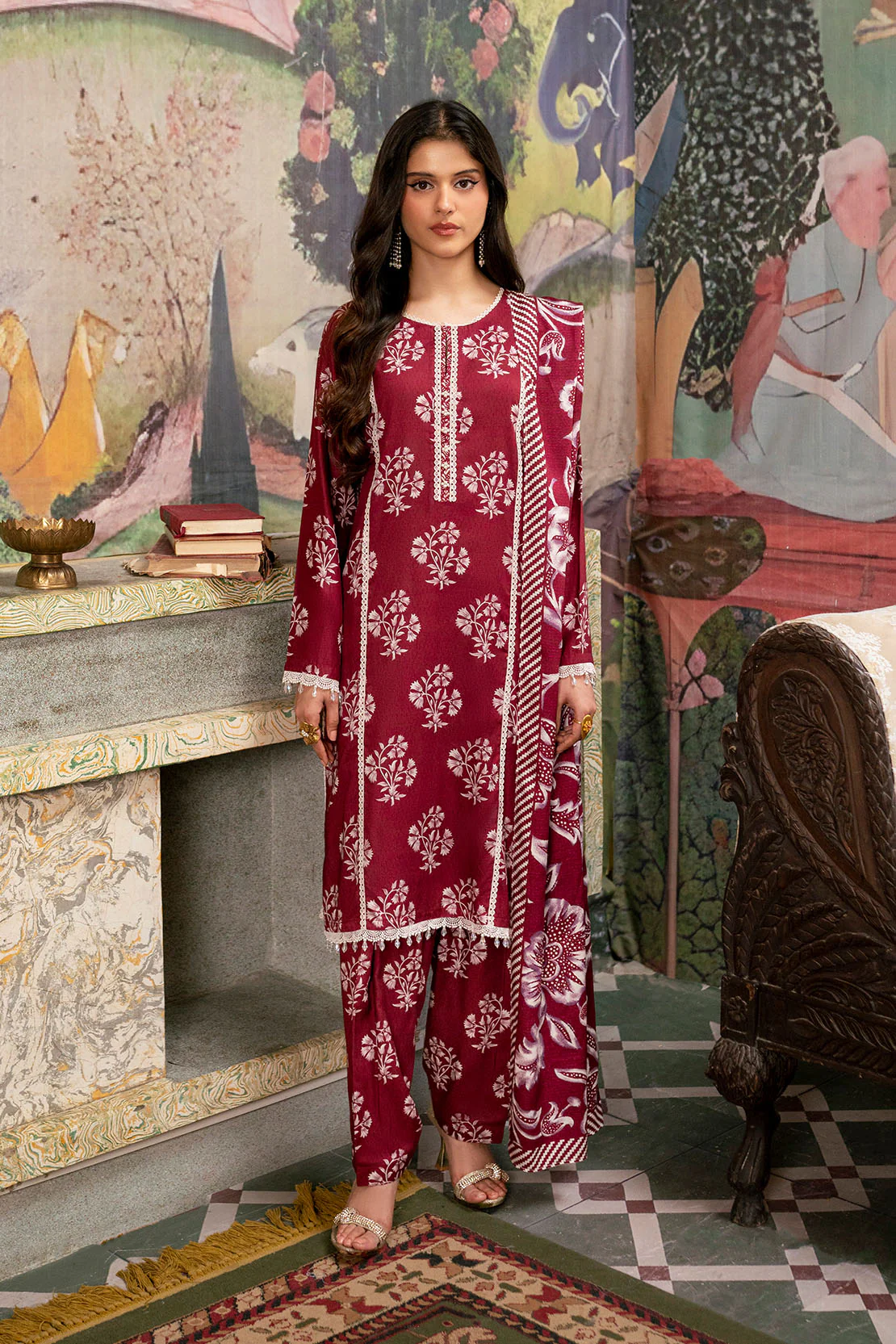 Printed - 3 Pc Linen Suit