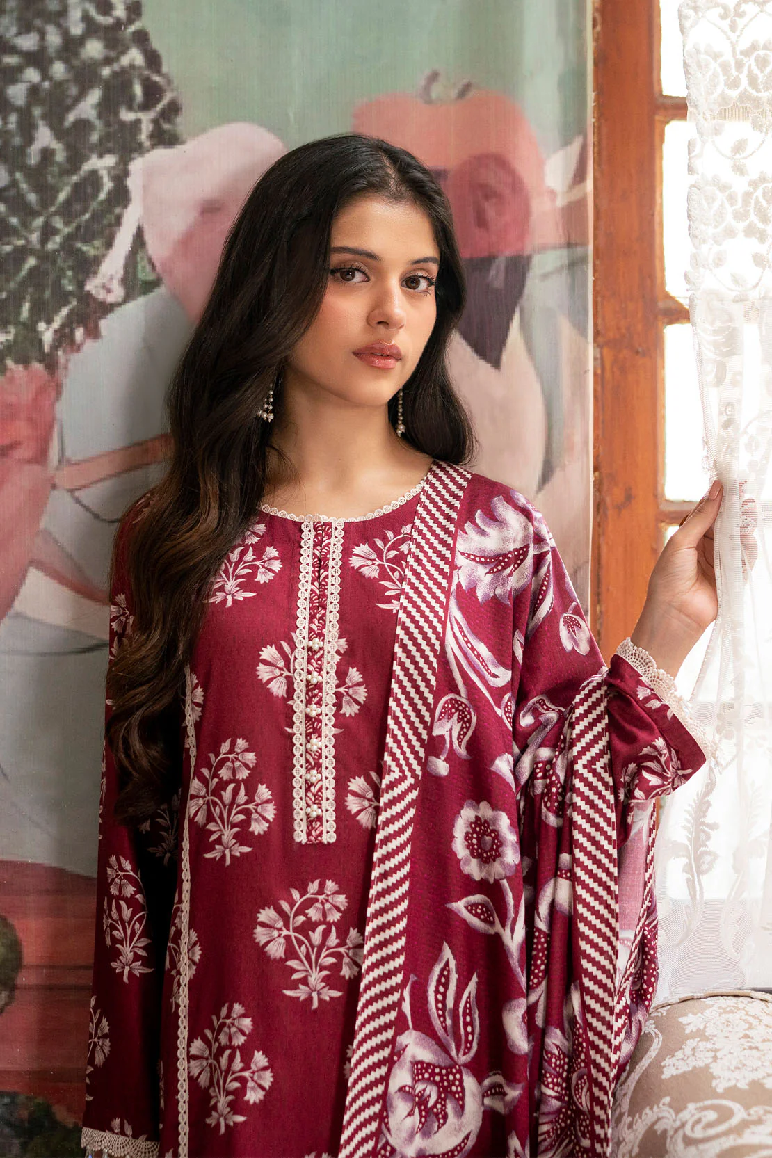 Printed - 3 Pc Linen Suit - Image 7