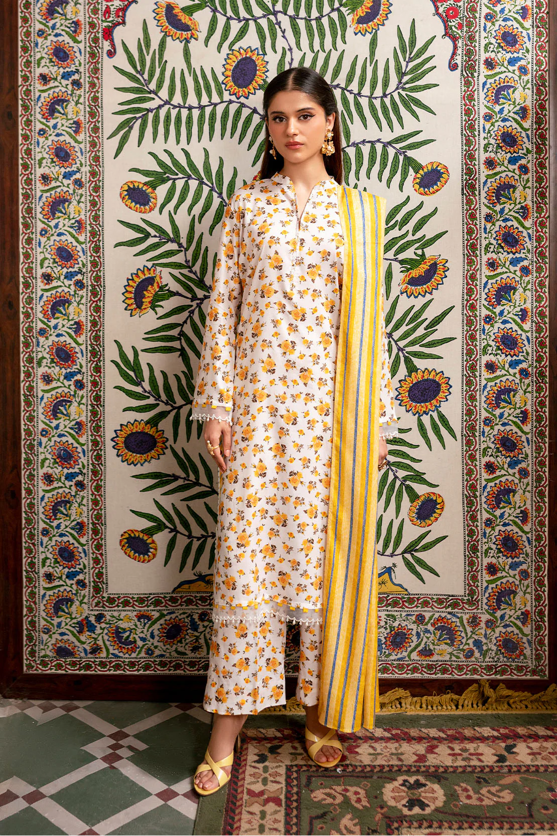 Printed - 3 Pc Linen Suit - Image 6