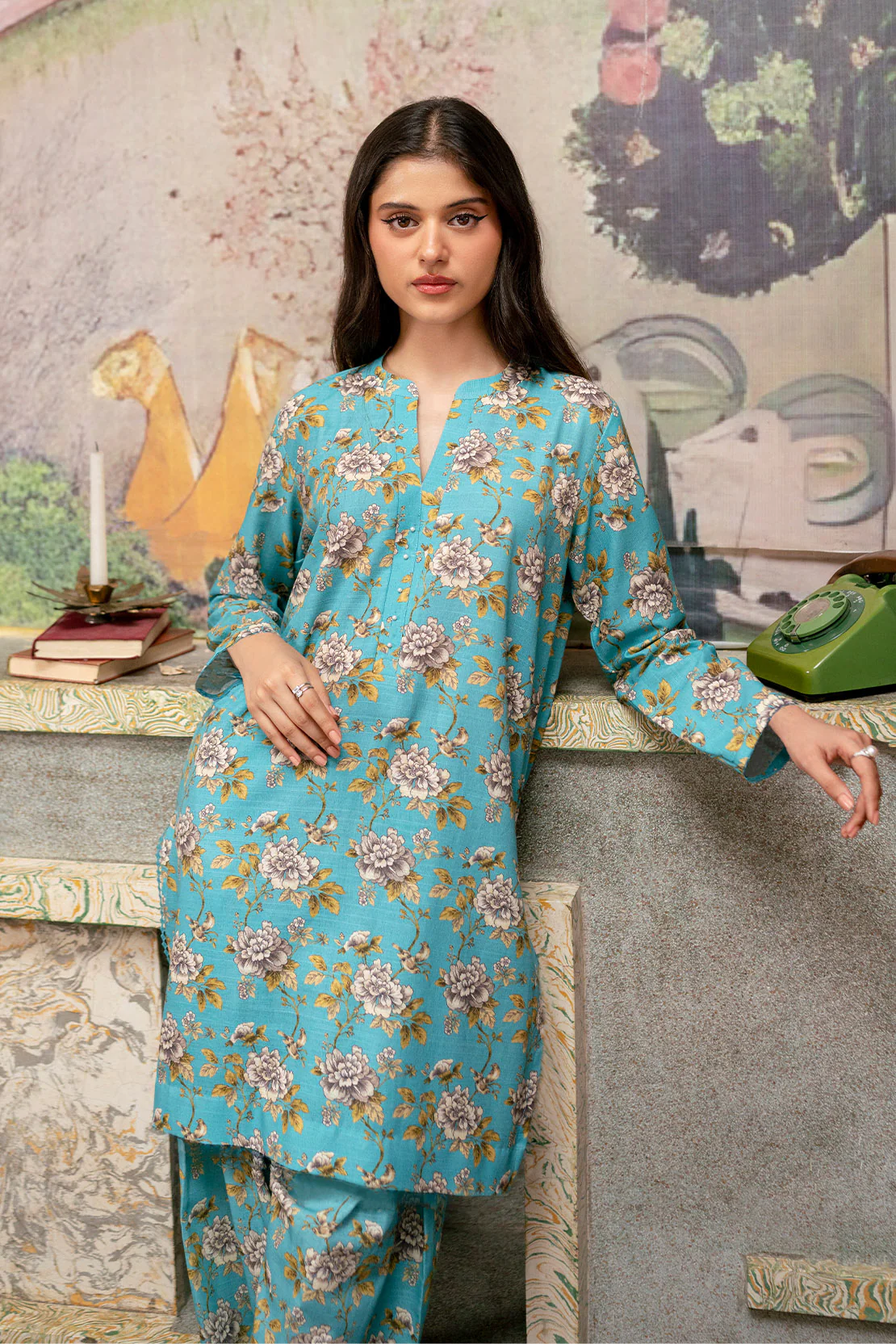 Printed - 2 Pc Khaddar Suit (Stitched) - Image 3