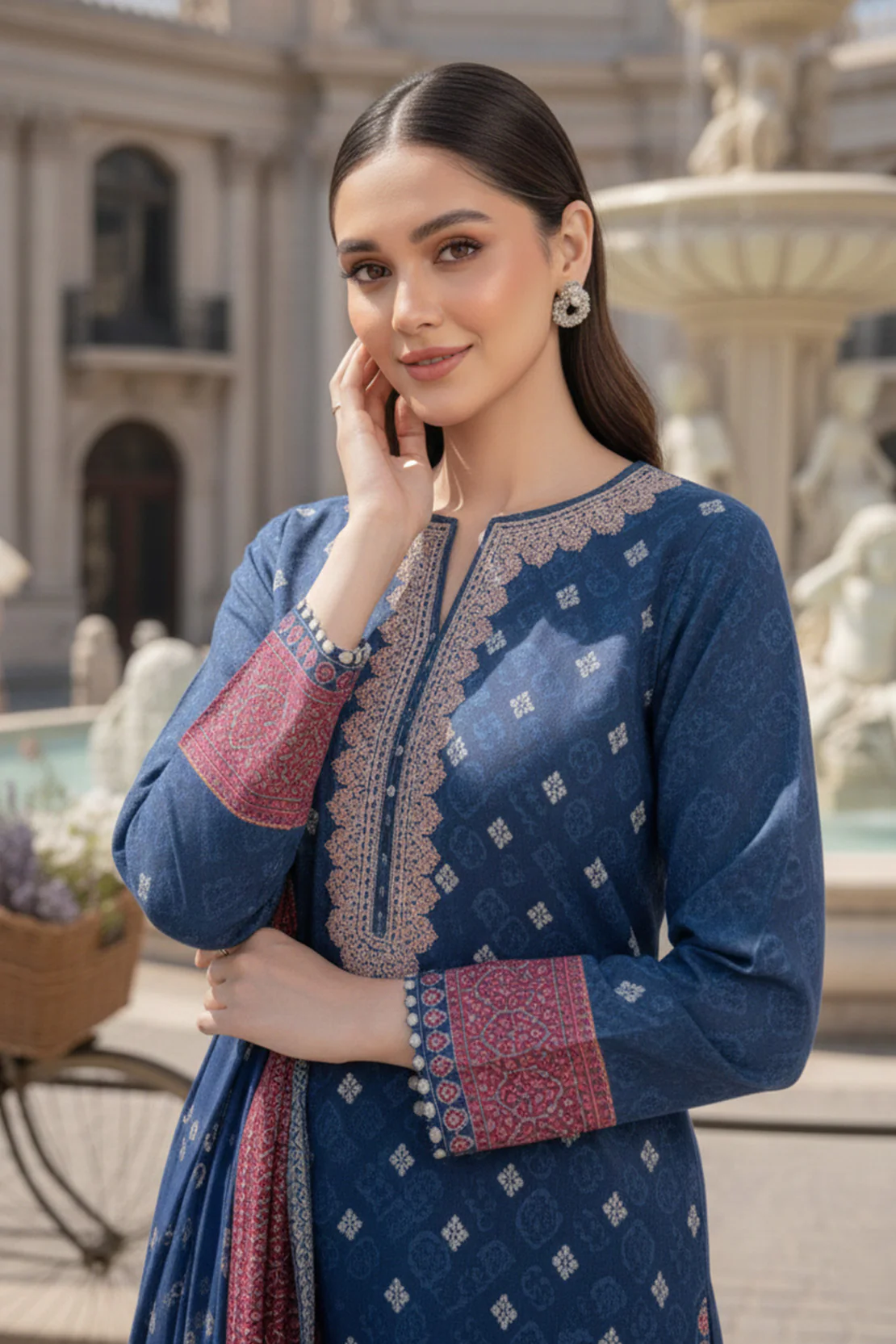 Embroidered - 3 Pc Khaddar Suit - Image 4