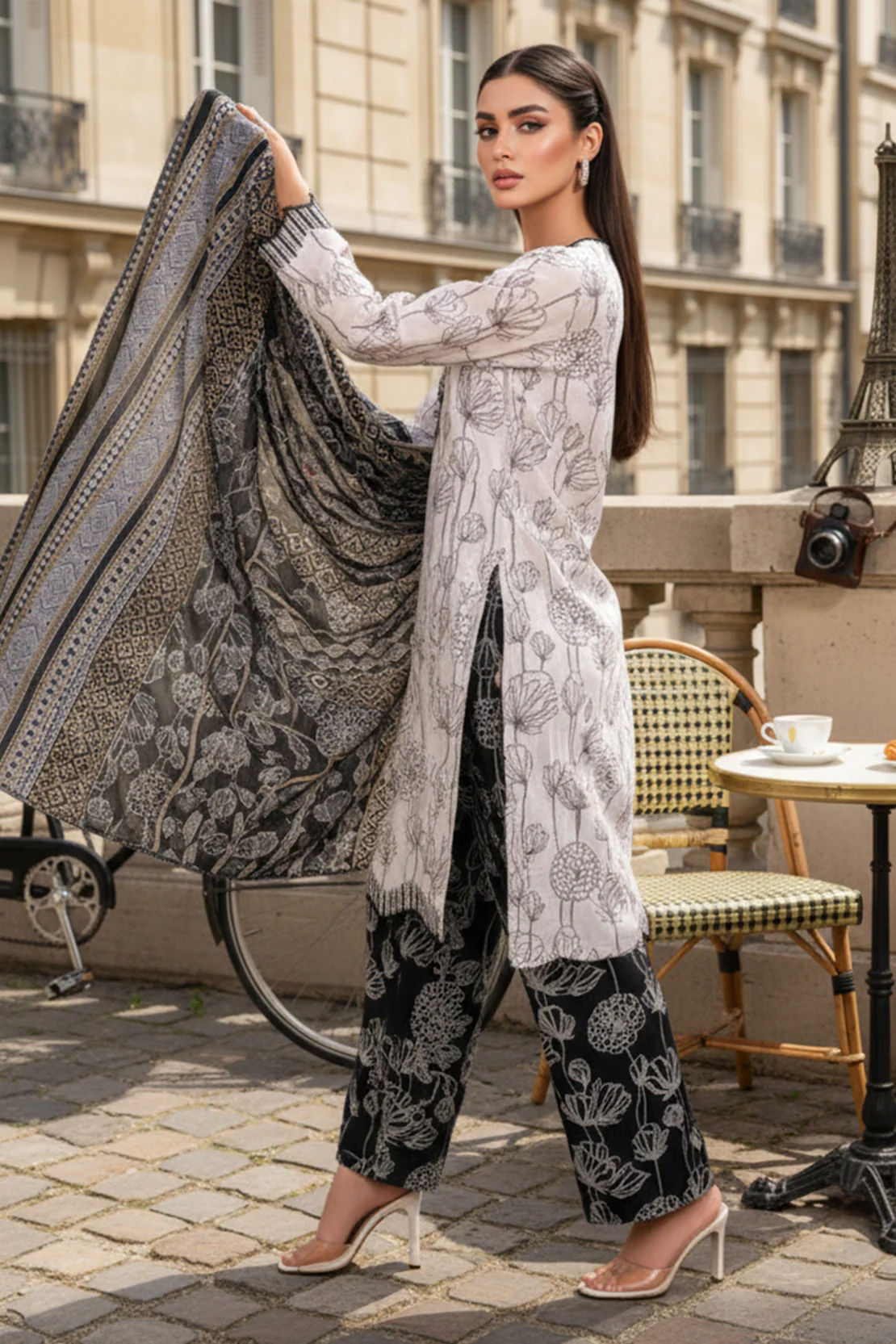 Embroidered - 3 Pc Khaddar Suit - Image 5
