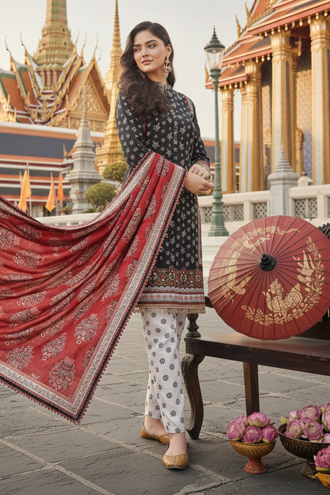 Embroidered - 3 Pc Khaddar Suit - Image 5