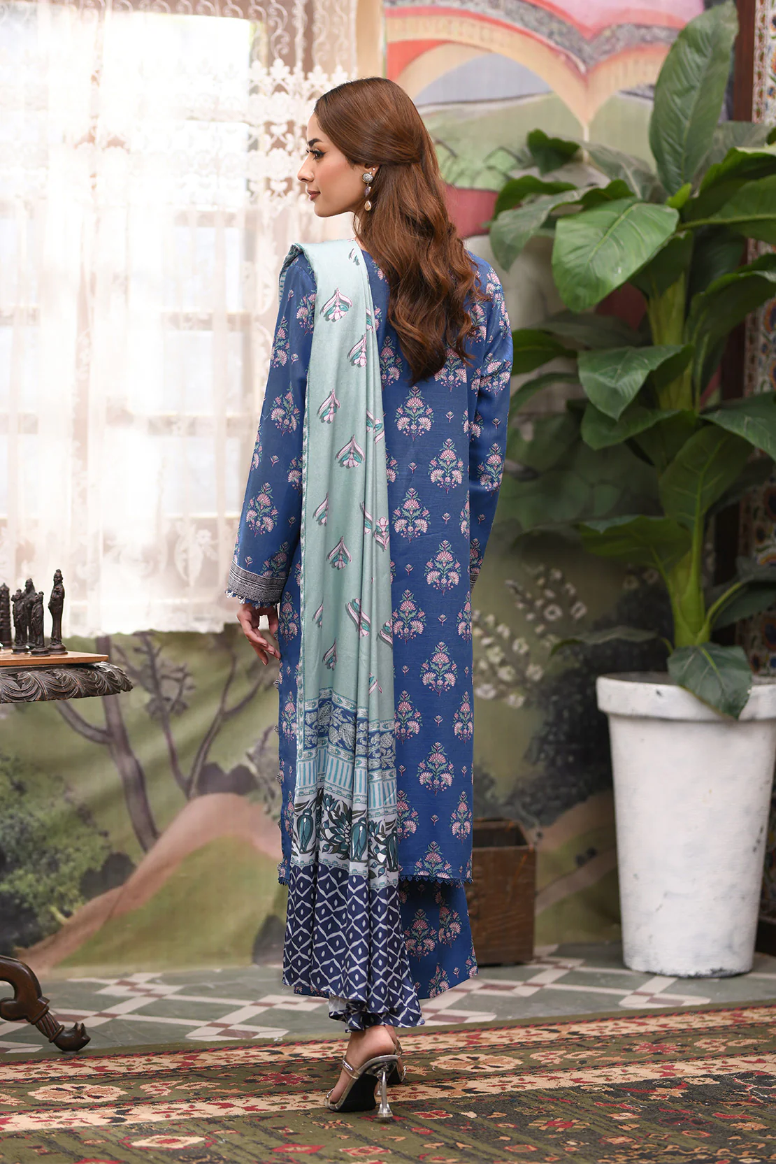 Printed - 3 Pc Khaddar Suit - Image 2