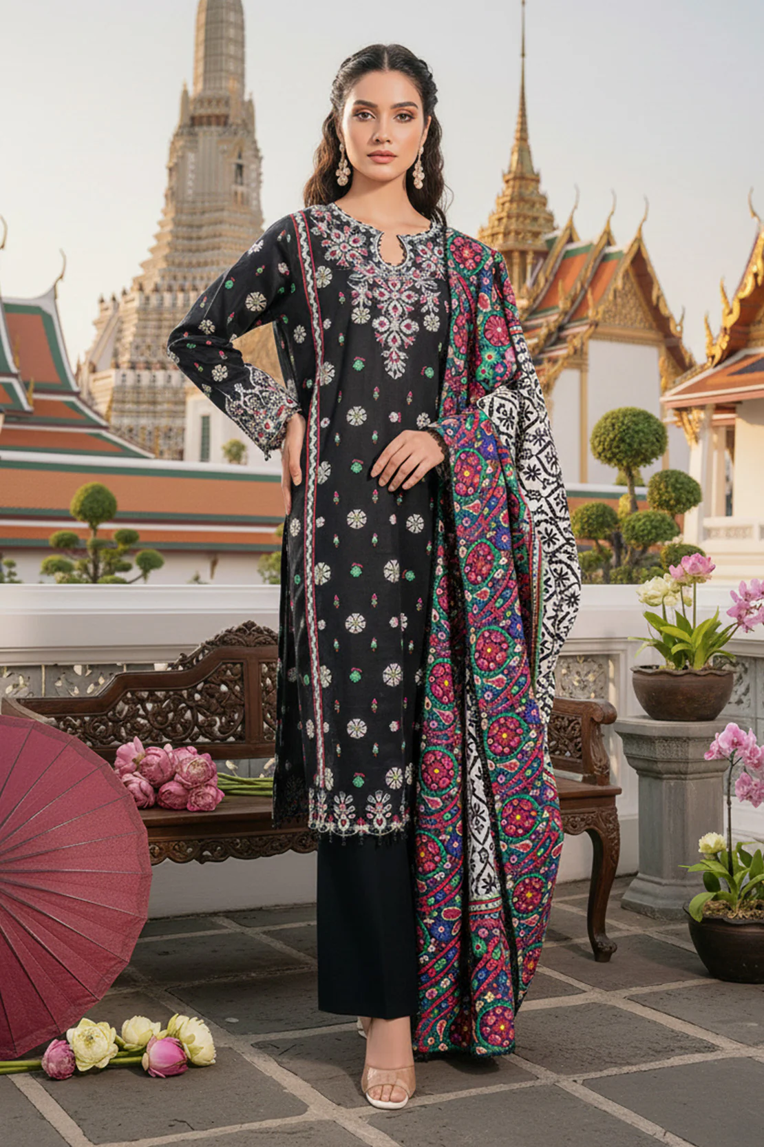 Embroidered - 3 Pc Khaddar Suit