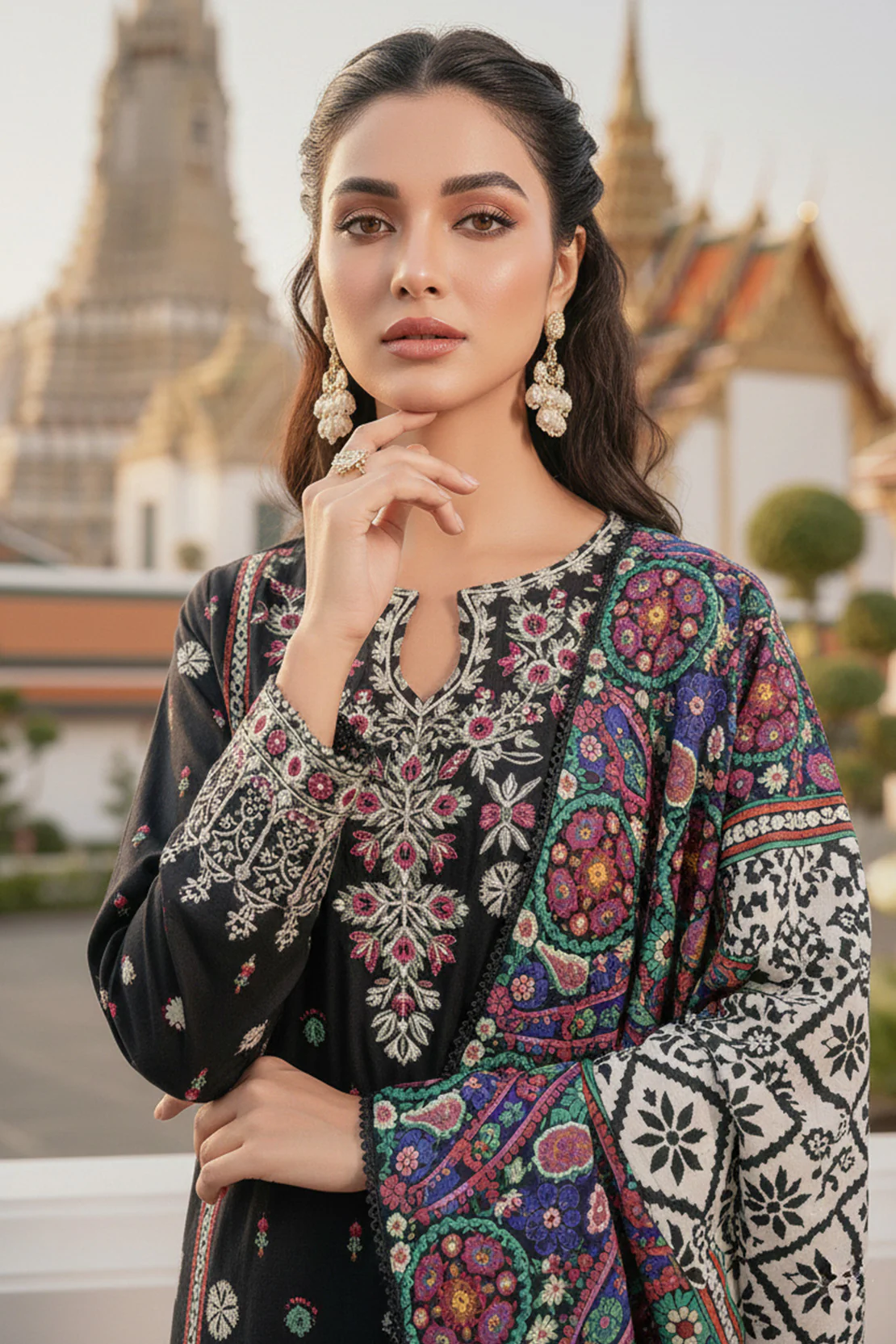 Embroidered - 3 Pc Khaddar Suit - Image 2