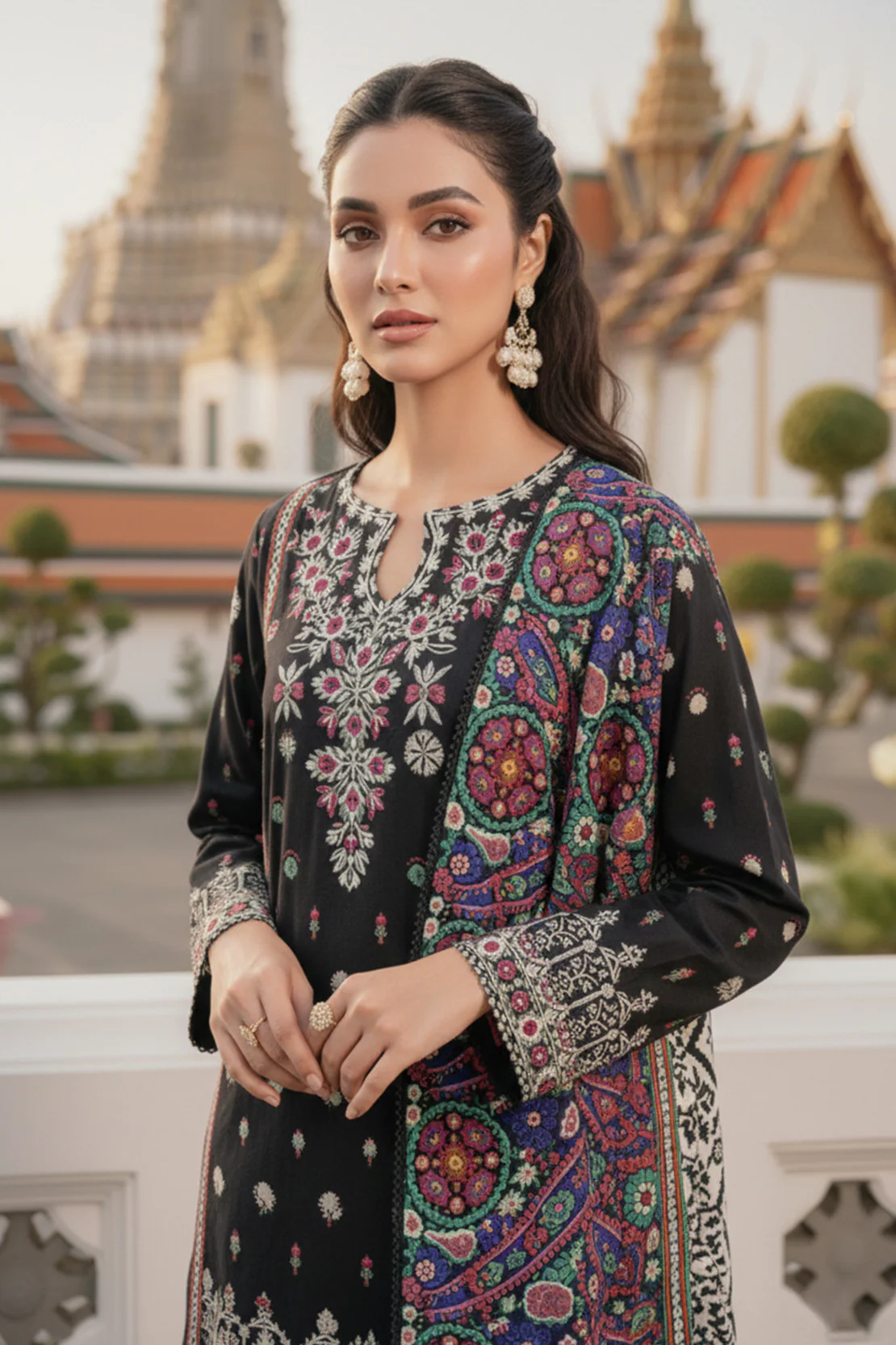 Embroidered - 3 Pc Khaddar Suit - Image 4
