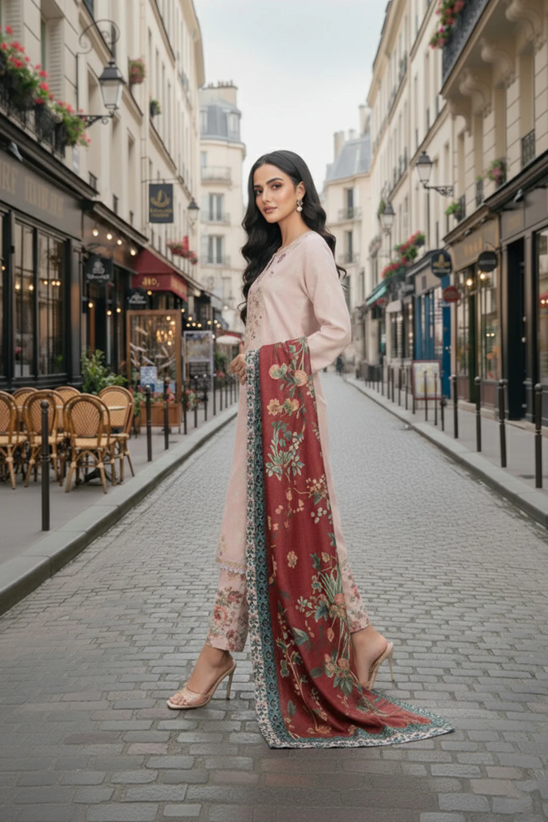 Embroidered - 3 Pc Khaddar Suit - Image 5