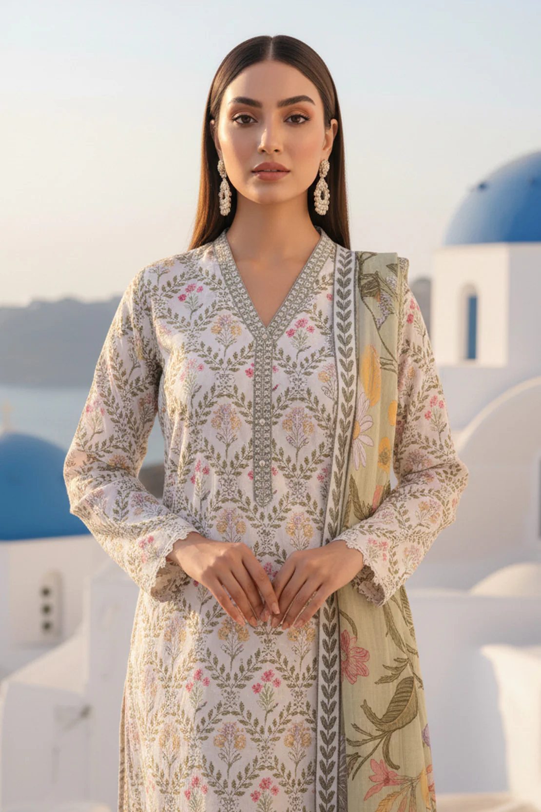Printed - 3 Pc Khaddar Suit - Image 4