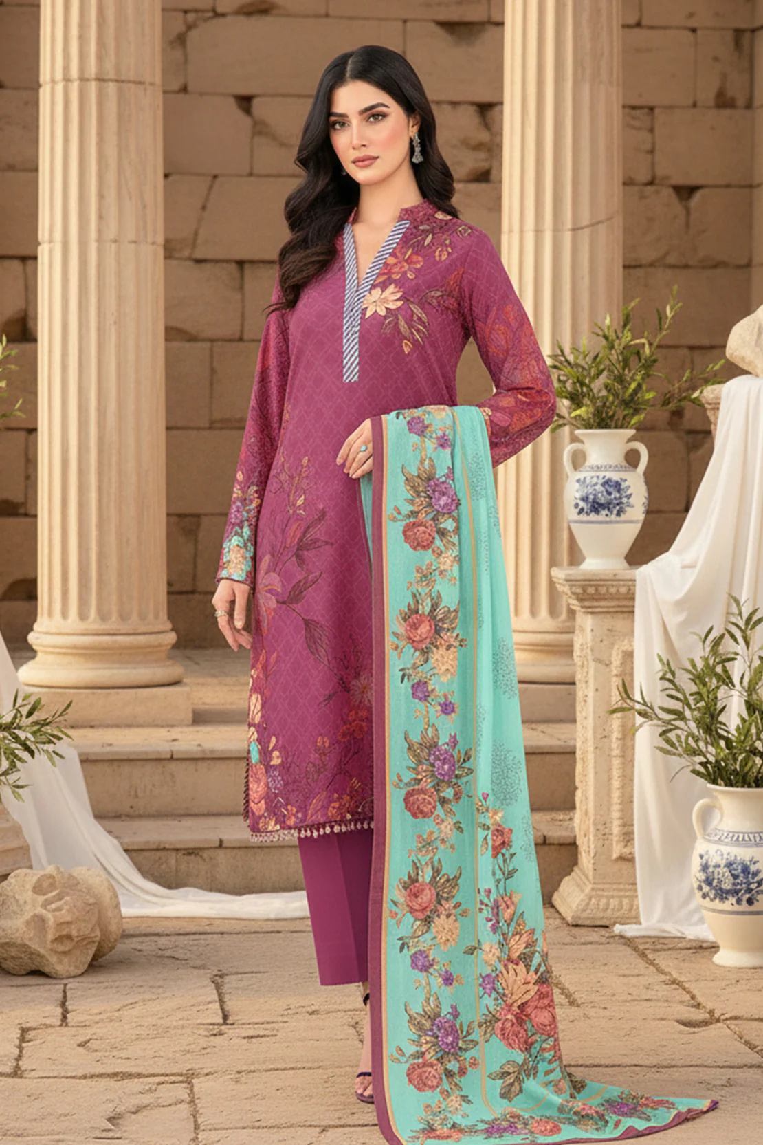 Printed - 3 Pc Khaddar Suit - Image 5