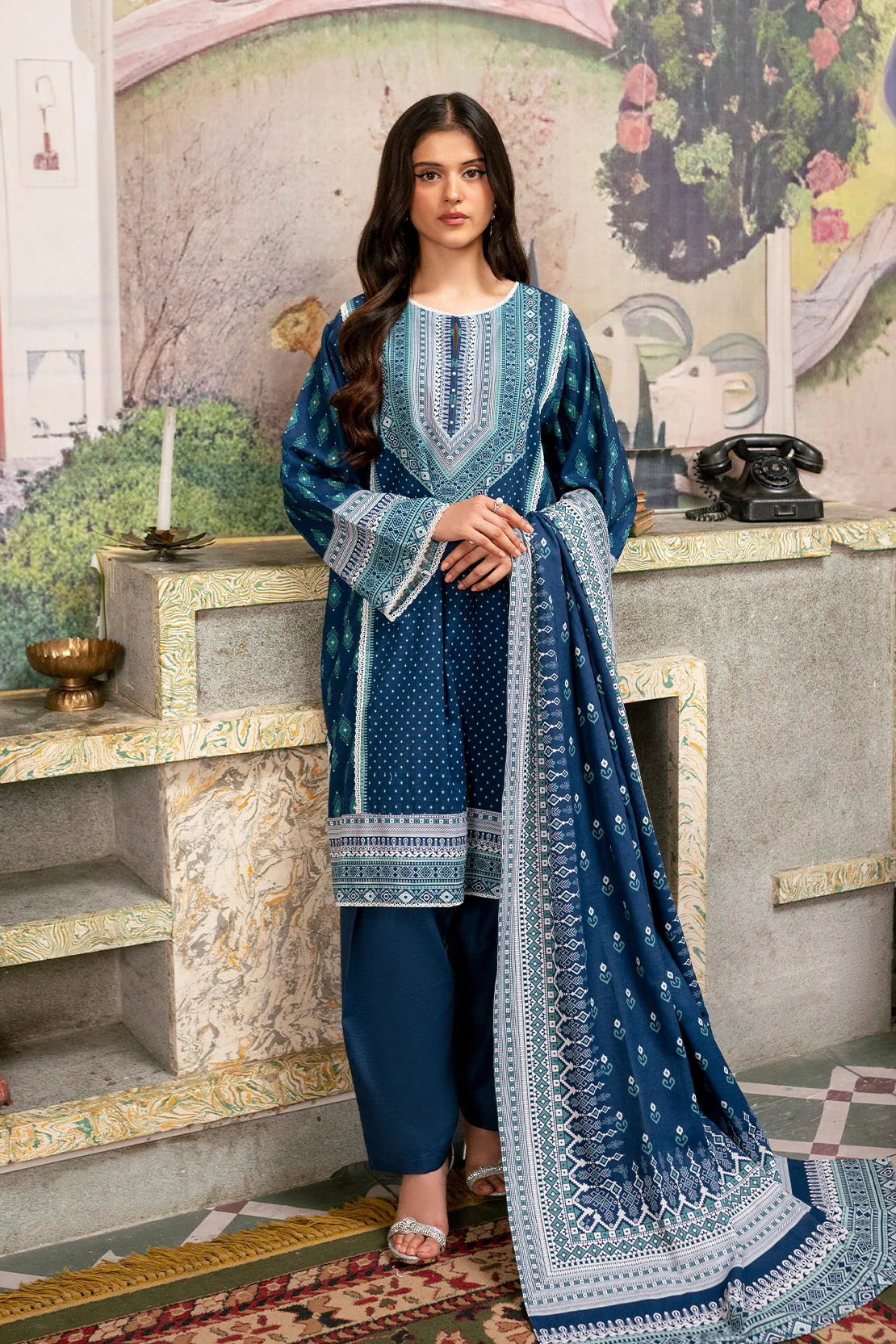 Printed - 3 Pc Khaddar Suit (Stitched)