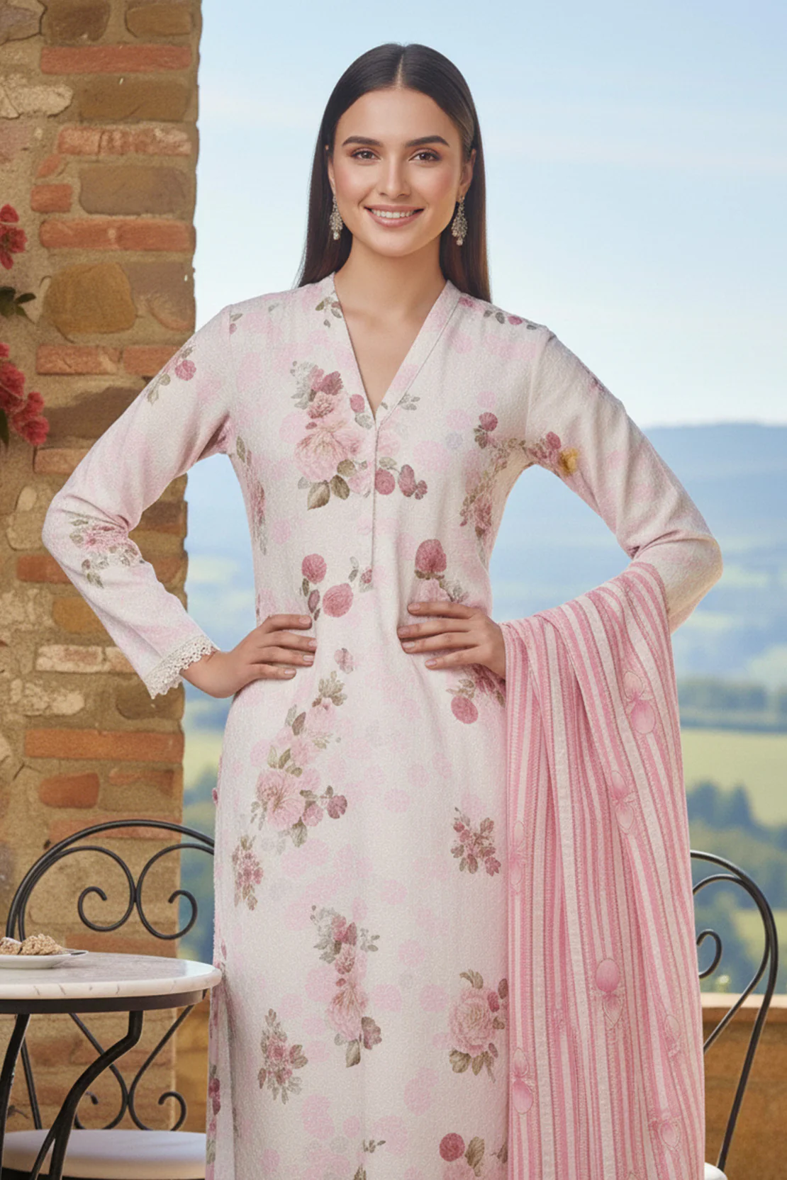Printed - 3 Pc Khaddar Suit - Image 5