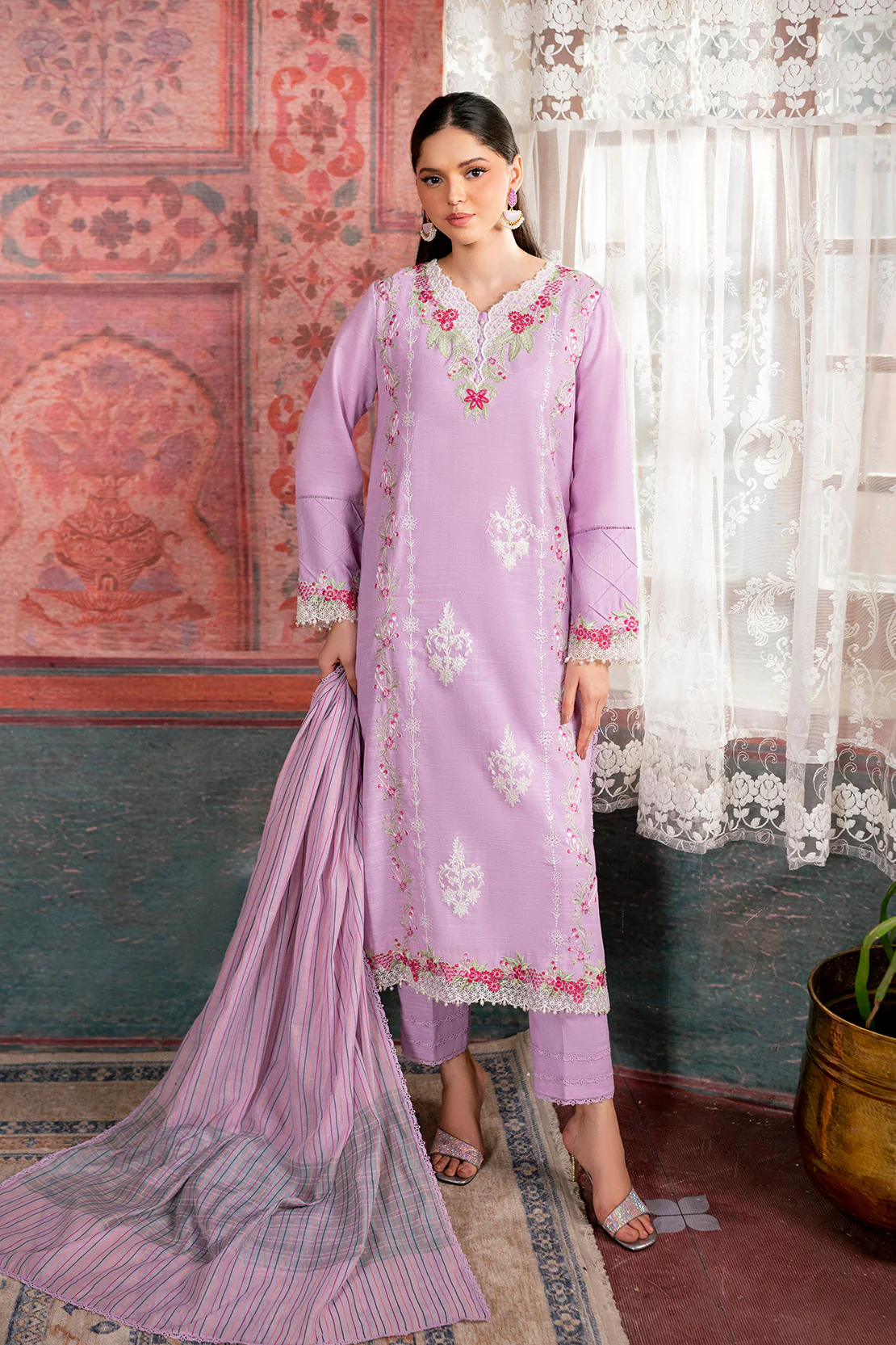 Embroidered - 3 Pc Khaddar Suit