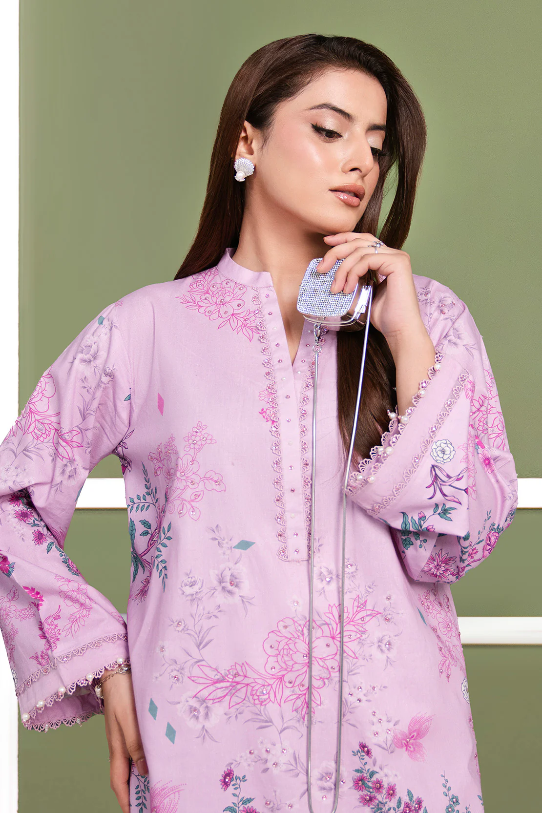 Printed - 2 Pc Cotton Viscose Suit - Image 4