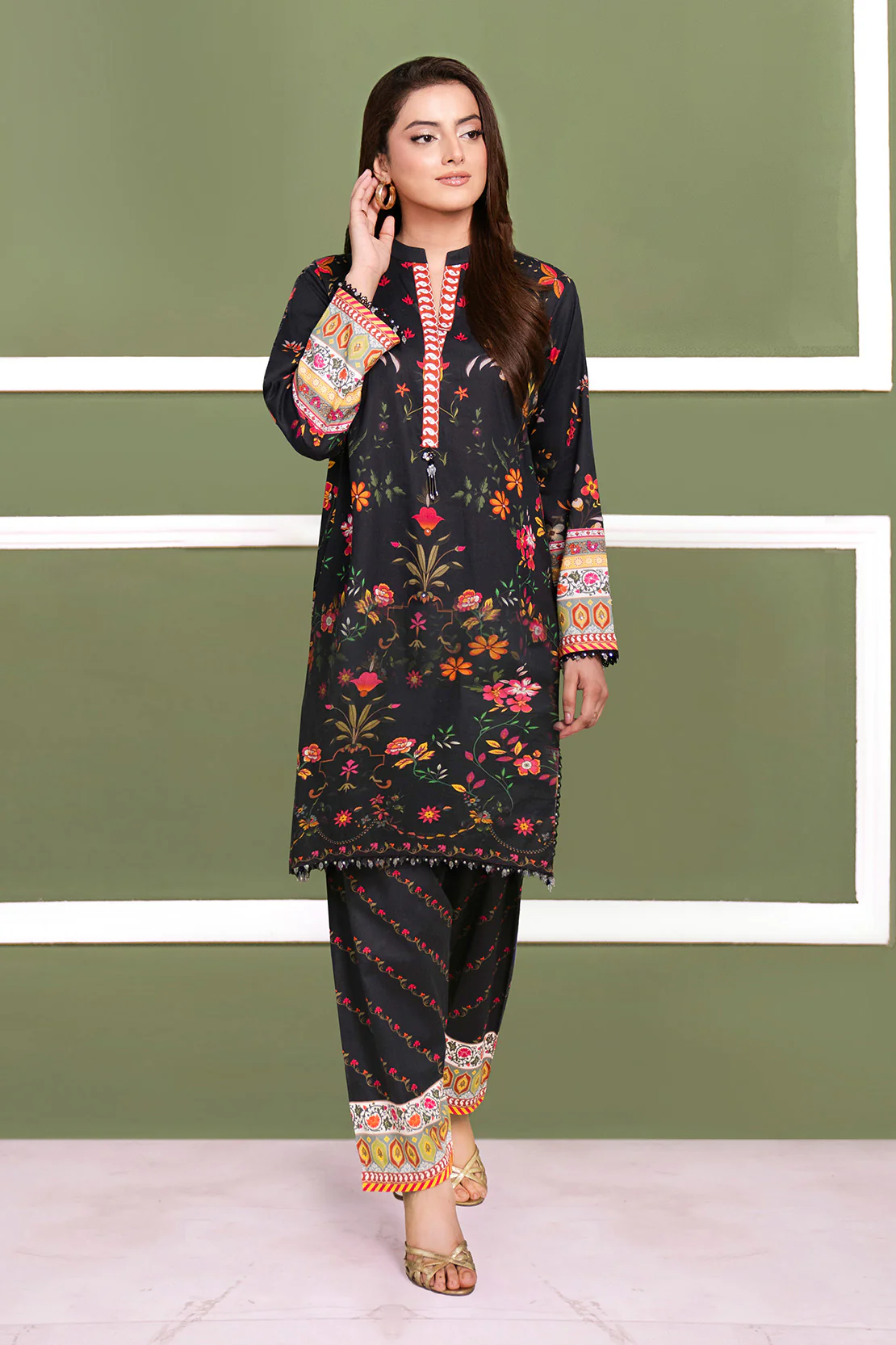 Printed - 2 Pc Cotton Viscose Suit - Image 4