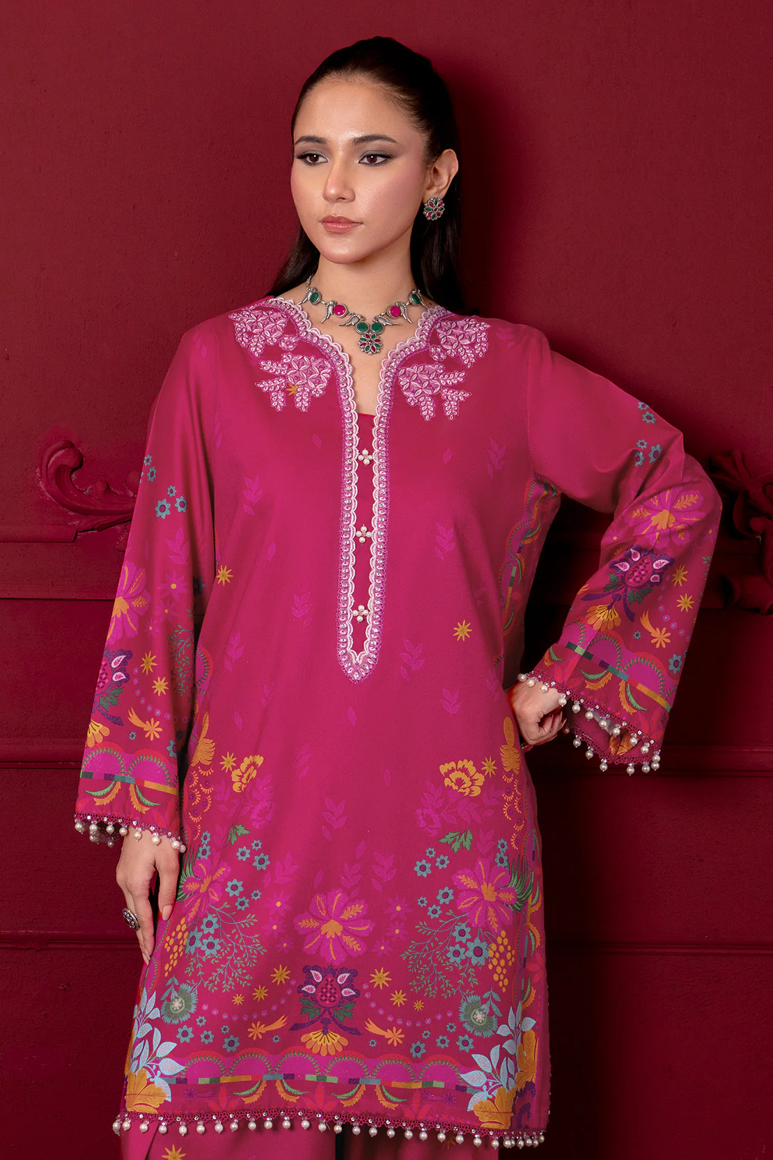 Embroidered - 2 Pc Linen Suit - Image 4