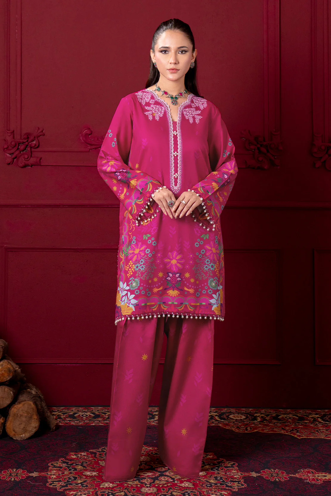 Embroidered - 2 Pc Linen Suit - Image 5