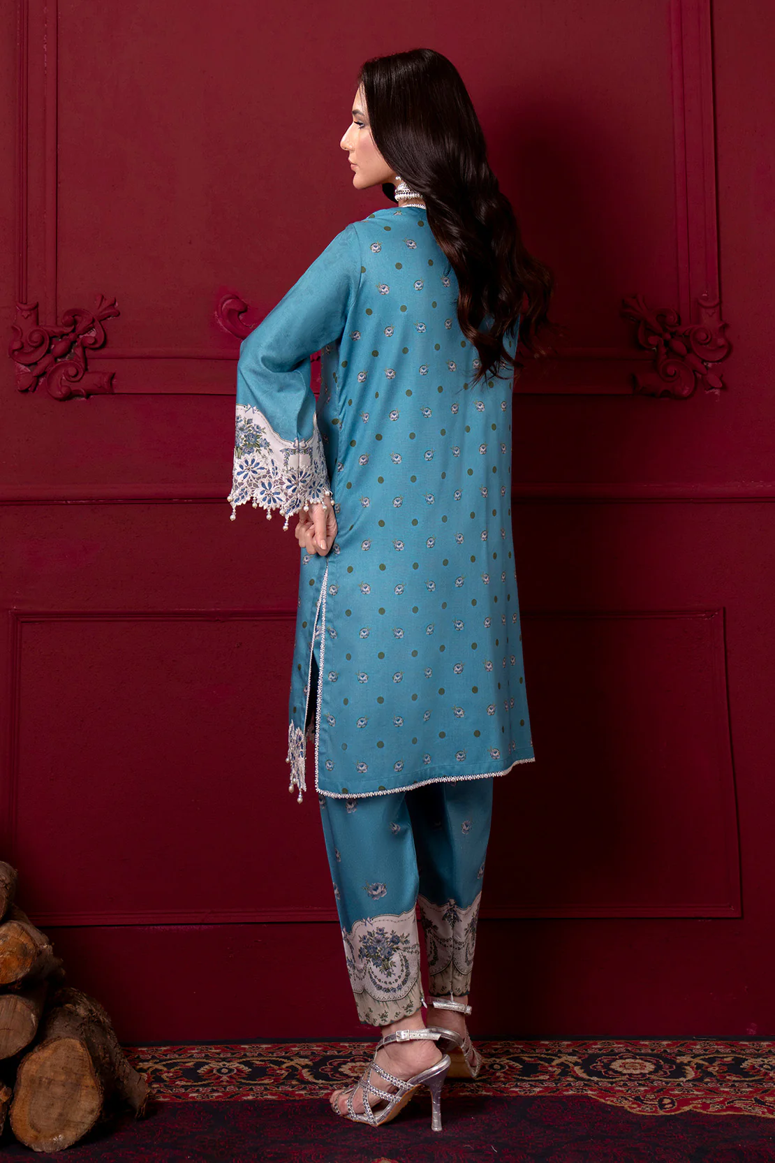 Embroidered - 2 Pc Linen Suit (RTW) - Image 7