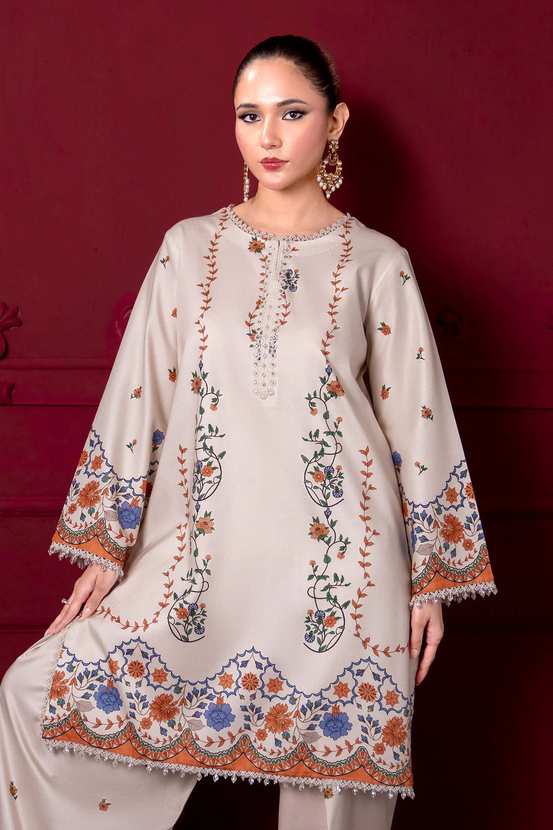 Printed - 2 Pc Linen Suit - Image 4