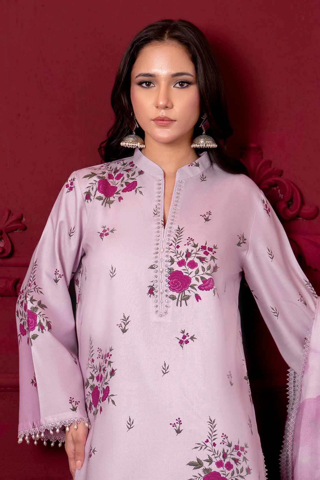 Embroidered - 3 Pc Linen Suit - Image 8