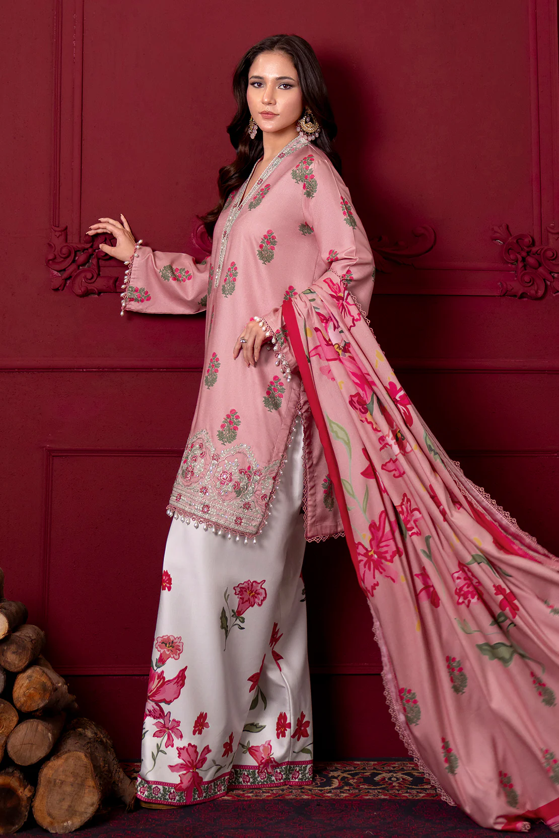 Embroidered - 3 Pc Linen Suit - Image 6