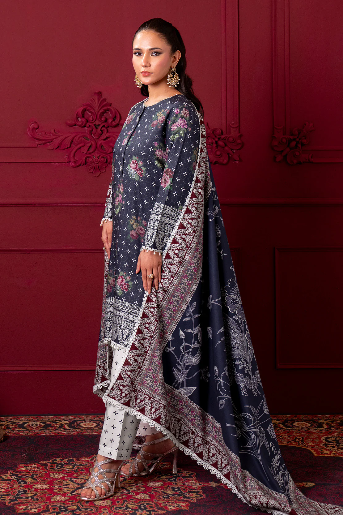 Printed - 3 Pc Linen Suit - Image 3