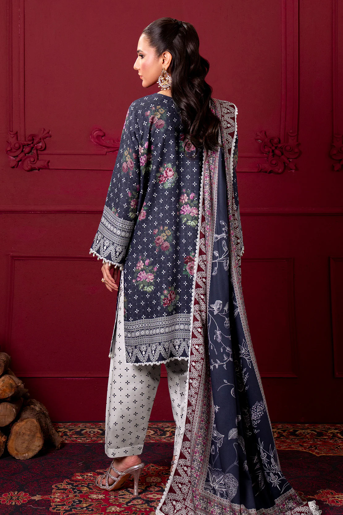 Printed - 3 Pc Linen Suit - Image 6