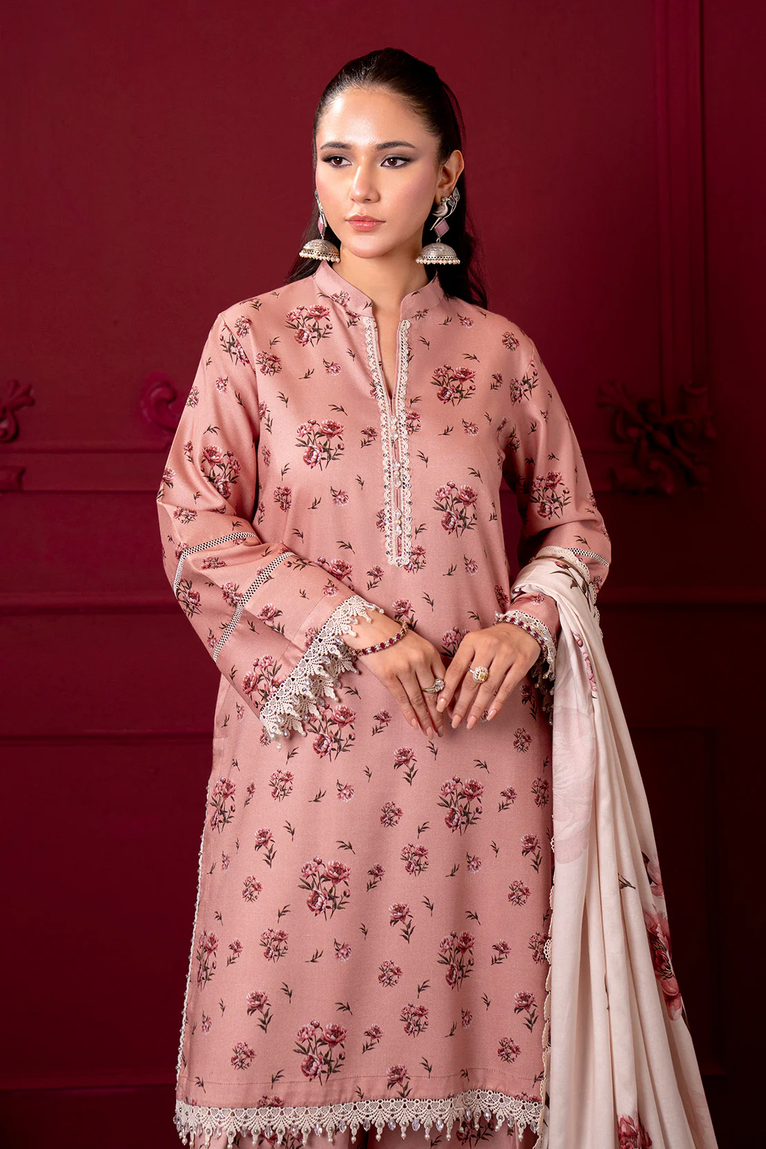 Printed - 3 Pc Linen Suit - Image 3