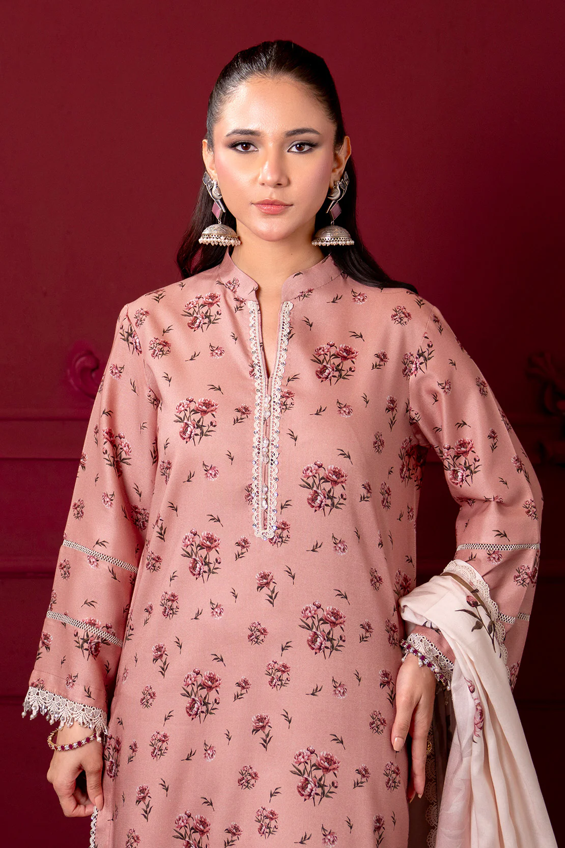 Printed - 3 Pc Linen Suit - Image 4