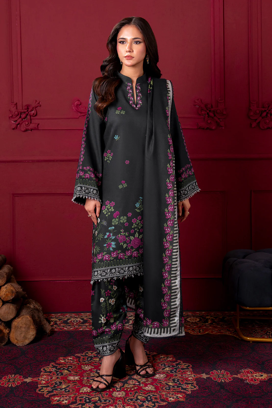 Printed - 3 Pc Linen Suit (RTW) - Image 6