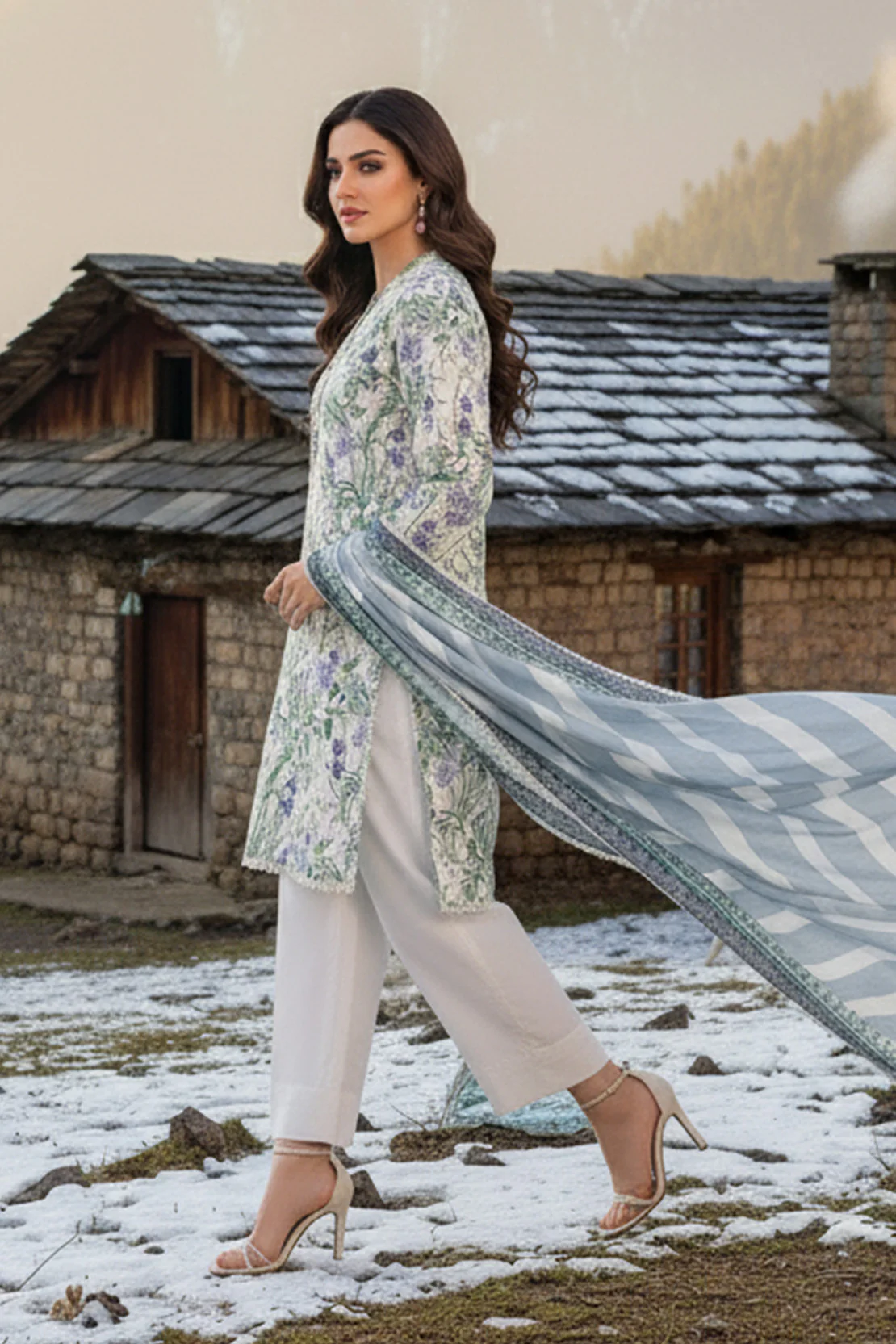 Printed - 2 Pc Karandi Suit - Image 5
