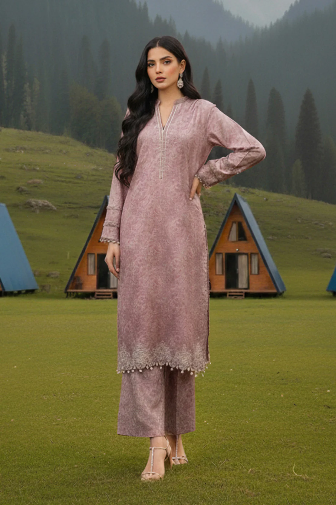 Embroidered - 2 Pc Karandi Suit