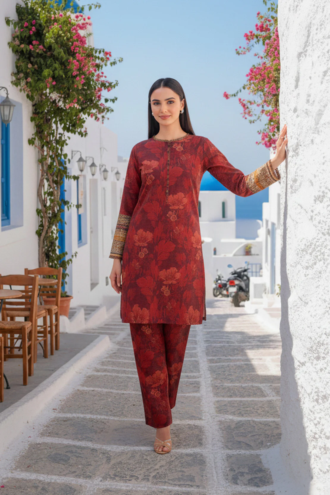Printed - 2 Pc Karandi Suit - Image 3
